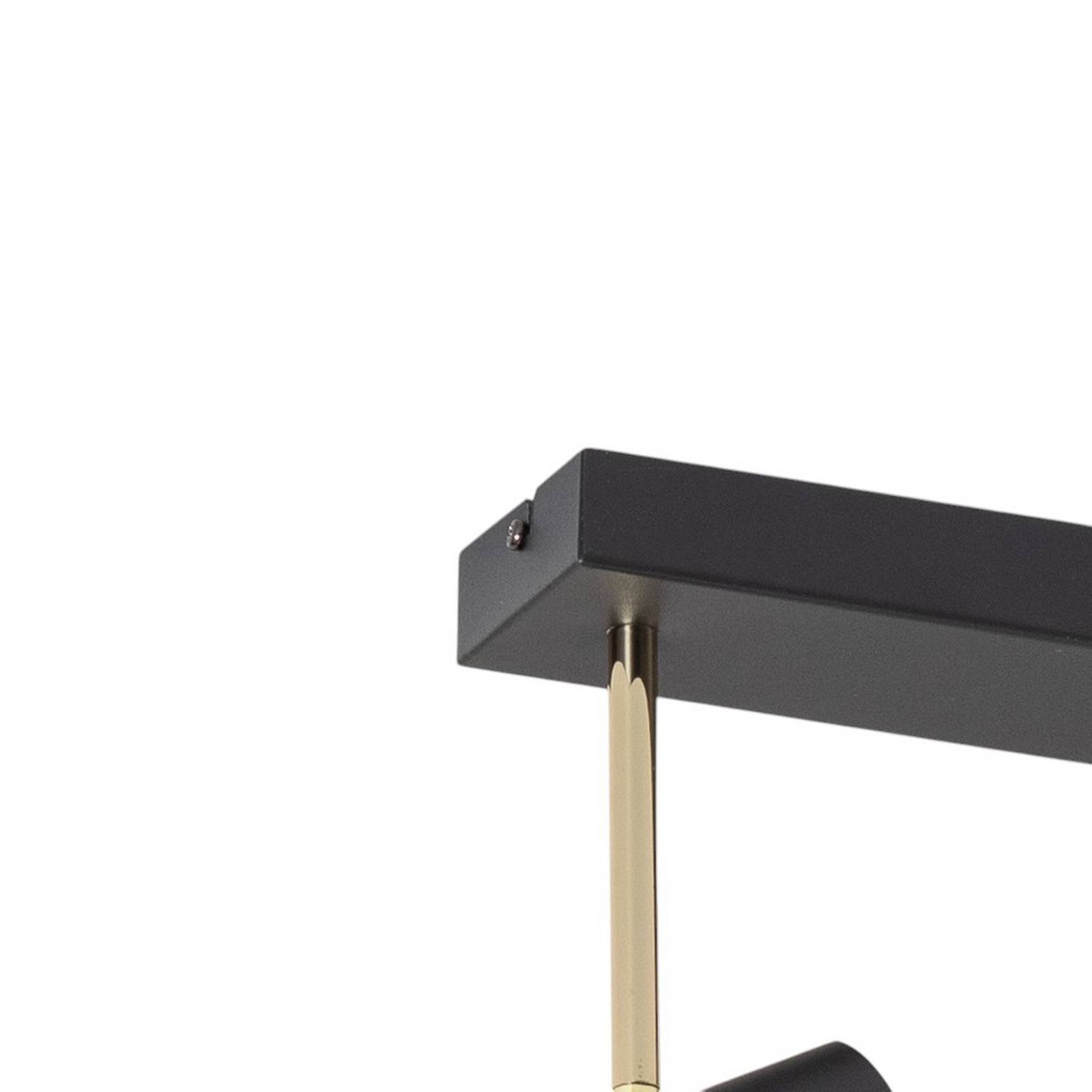 Lampa sufitowa Axion, 5-punktowa, czarny/złoty, długi, stalowy