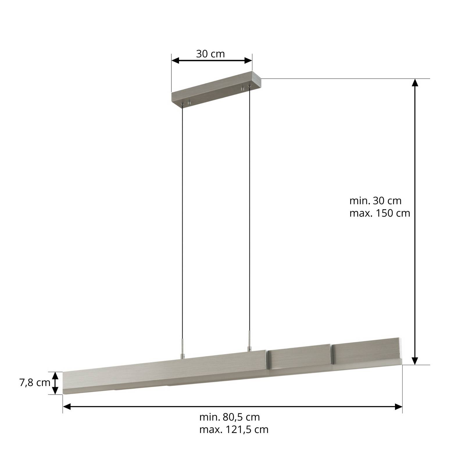 Lucande żyrandol LED Torven, aluminium, CCT, ściemniany