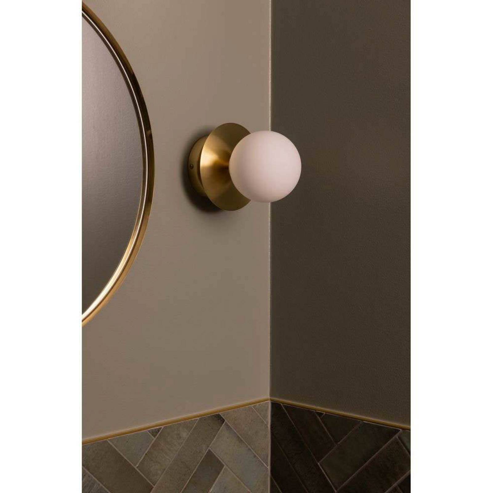 Globen Lighting Wandlampe ART DECO, messing/weiß Ø 16cm IP44 günstig online kaufen