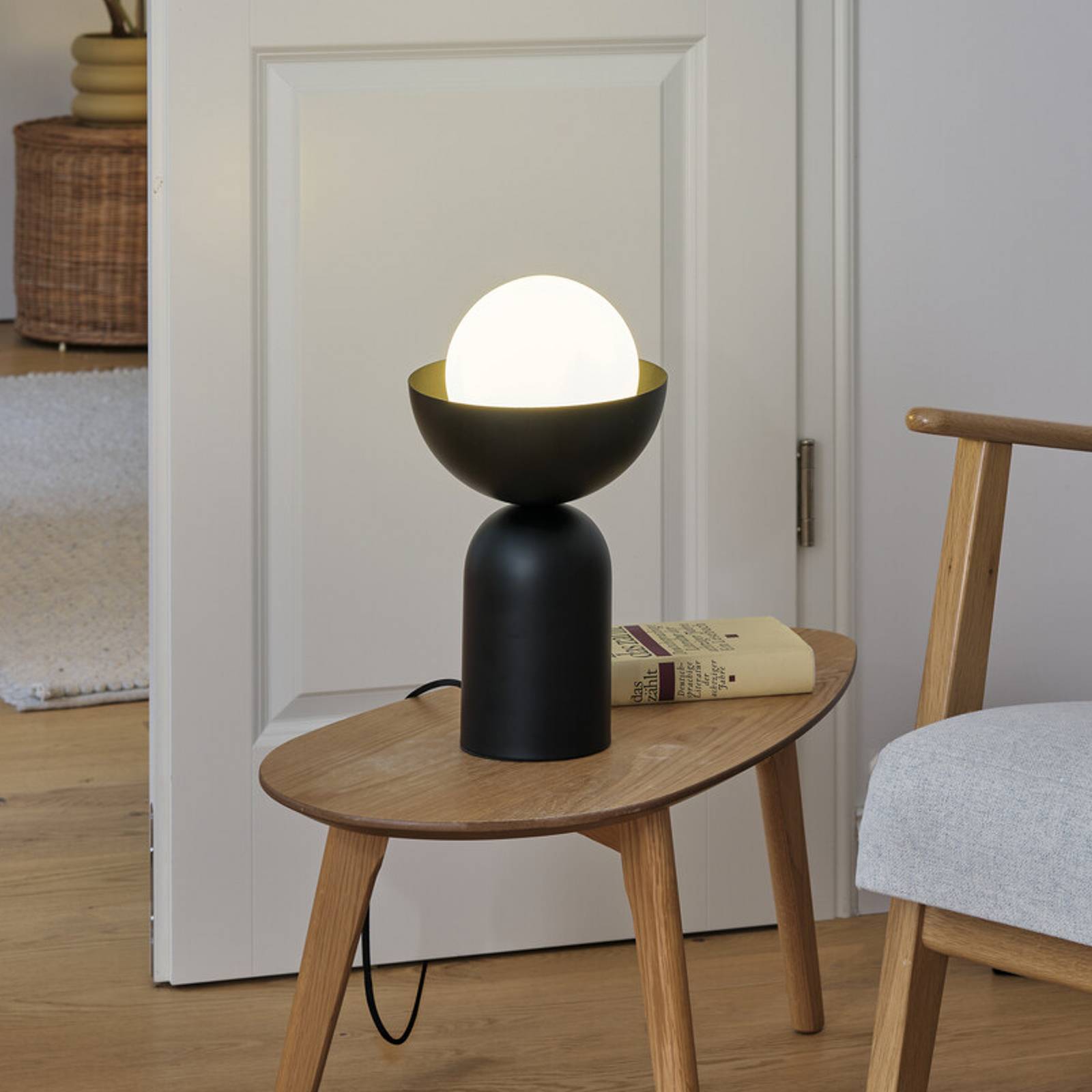 Lampa stołowa OSRAM Decor Bowl, czarna, stal, E14
