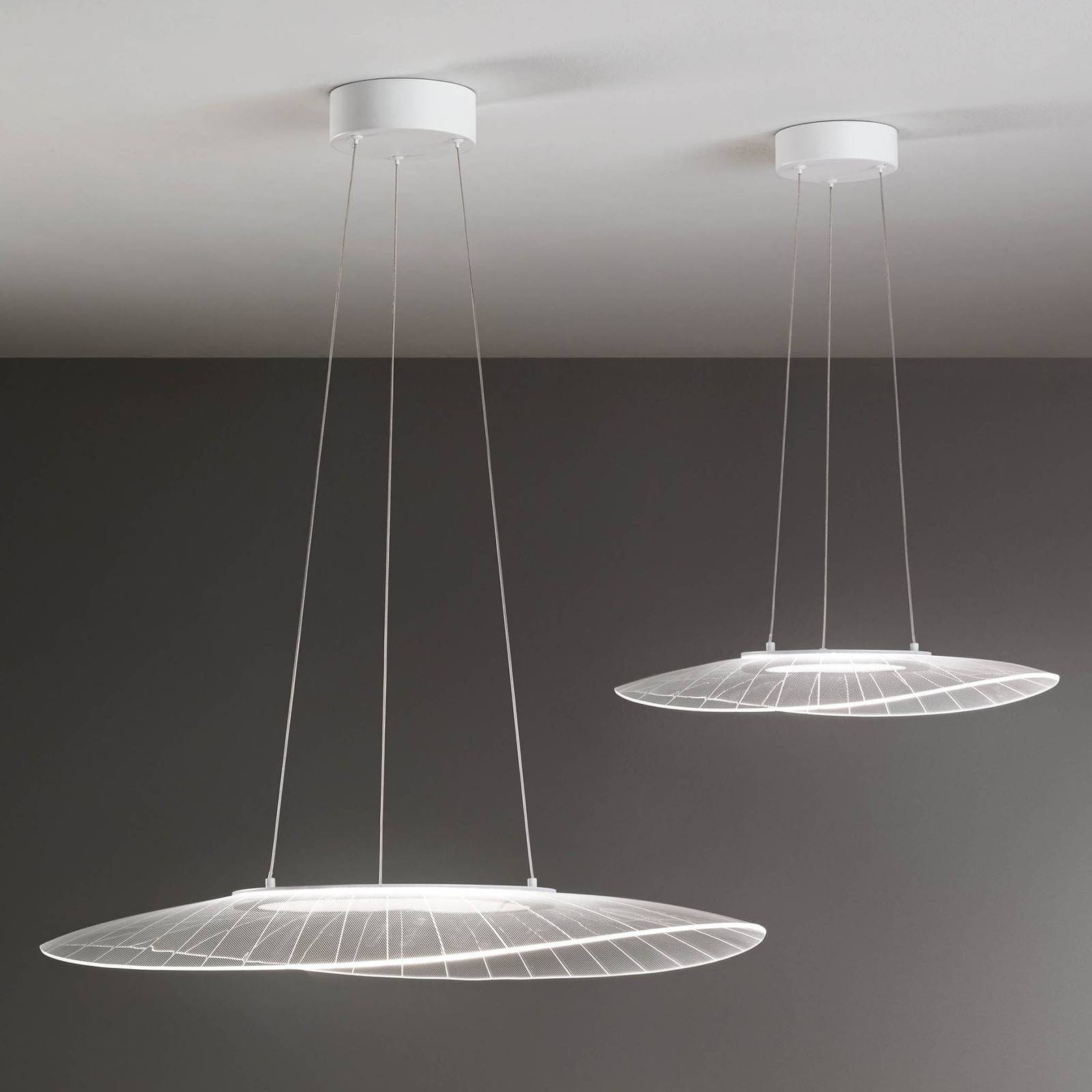 Lampa wisząca LED Vela, biała, Oval, 59 cm x 43 cm