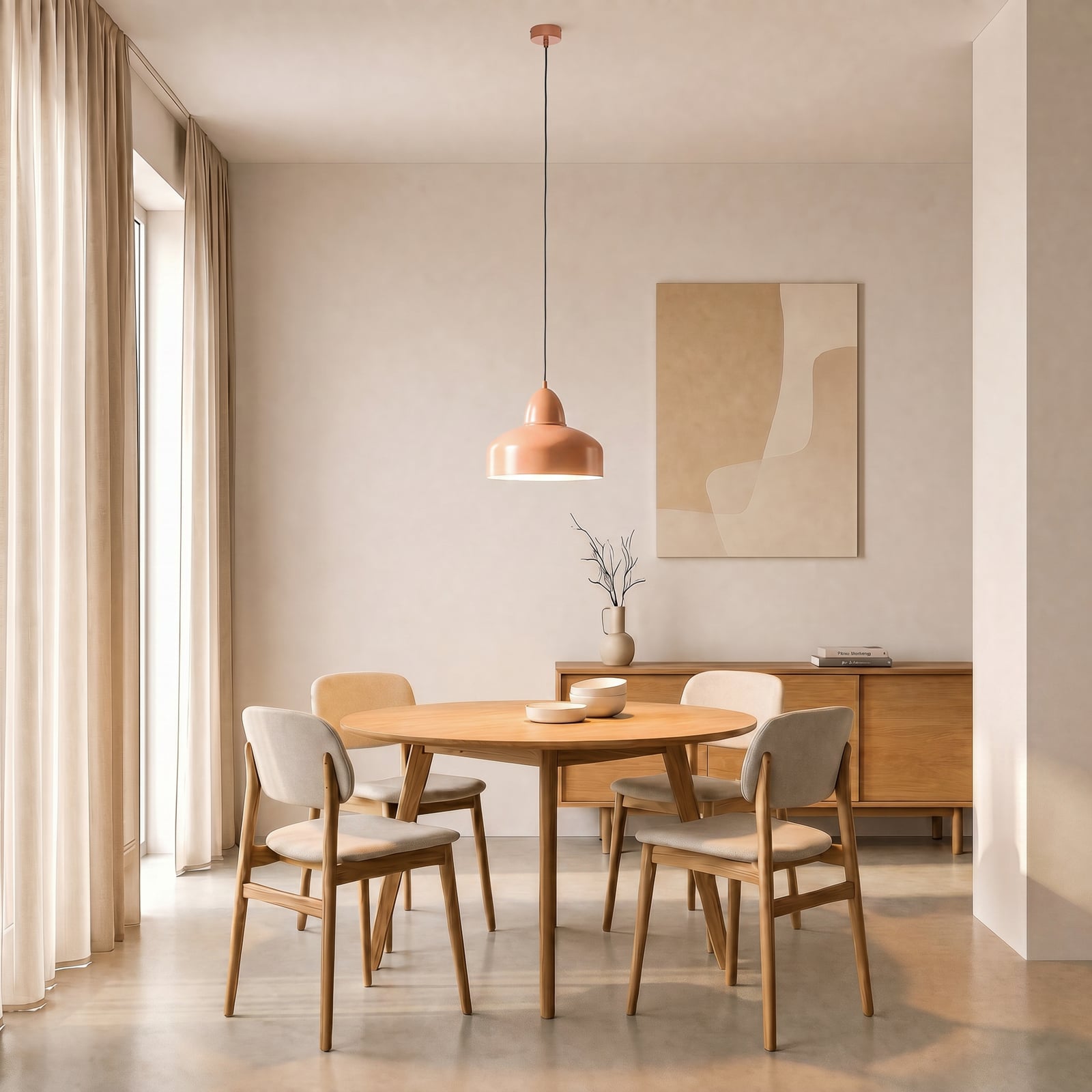 Mille pendant light, 1-bulb, coral Mille pendant light, 1-bulb, coral