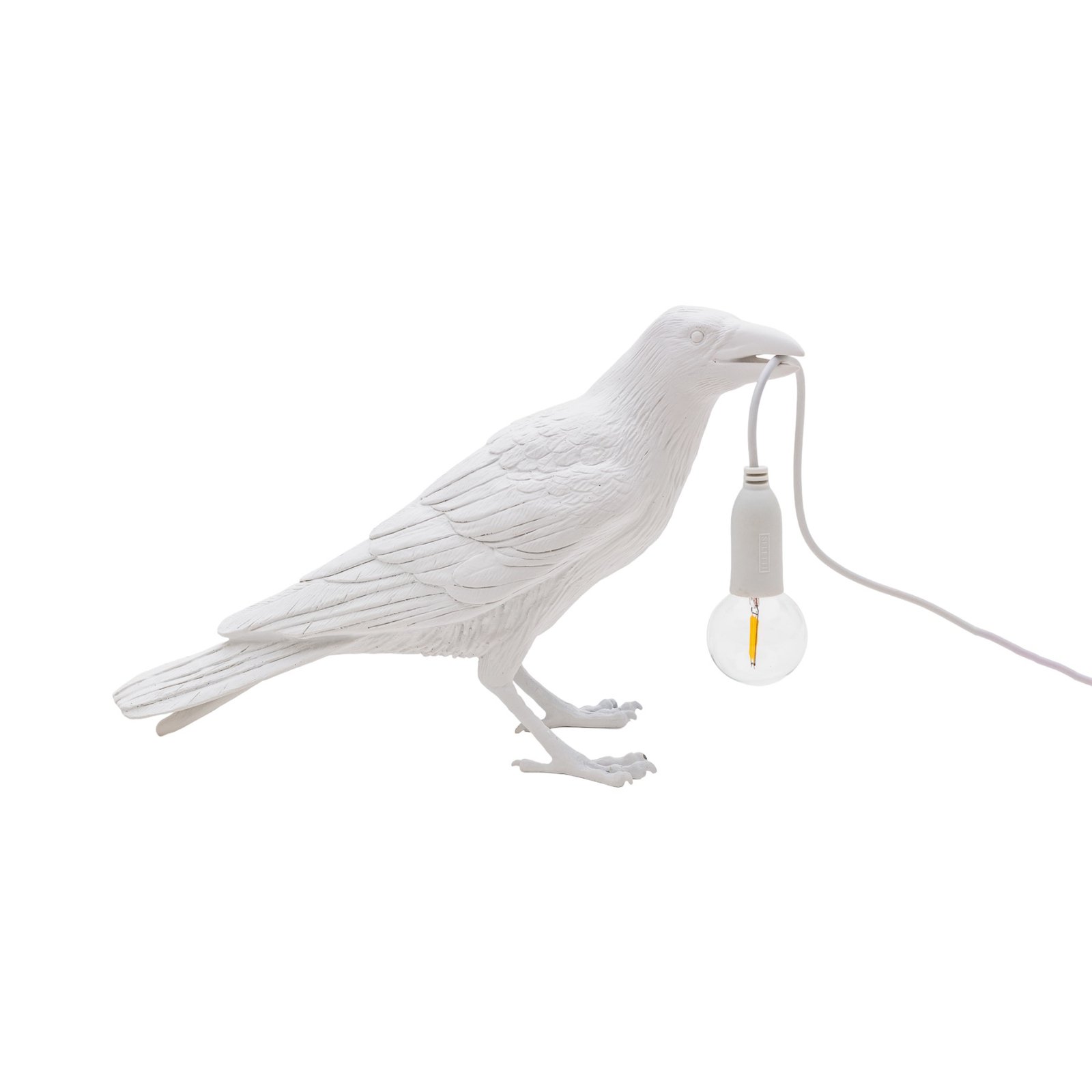 Lampada LED da tavolo Bird Lamp, attesa, bianco