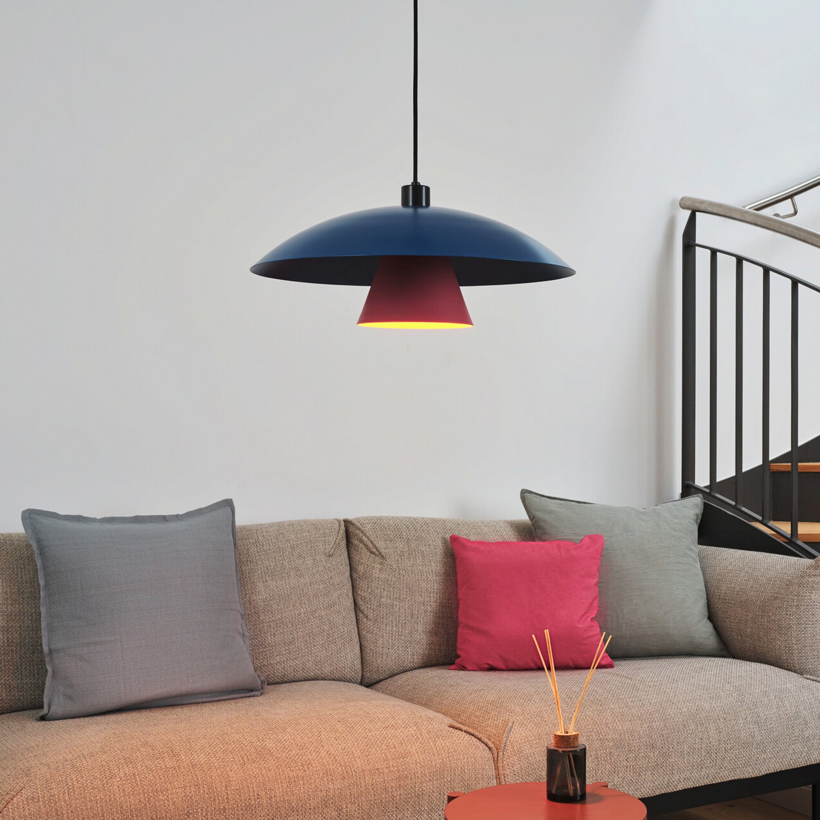 OSRAM hengelampe Decor Flying Mushroom blå/rosa, stål, E27