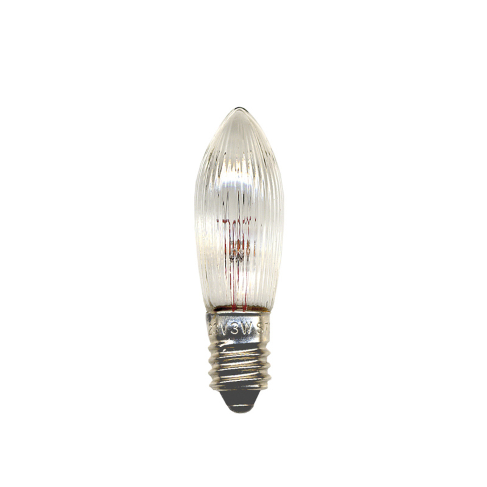 E10 2.4 W 12 V bulb,  pack of 3, candle shape