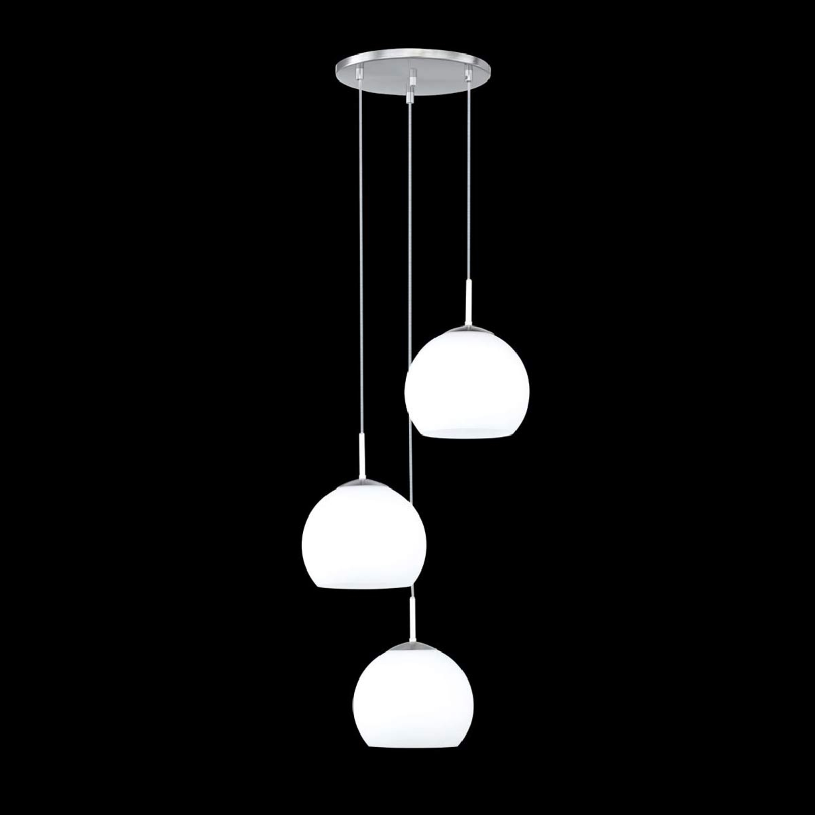 Bolero hanging light, three-bulb, round