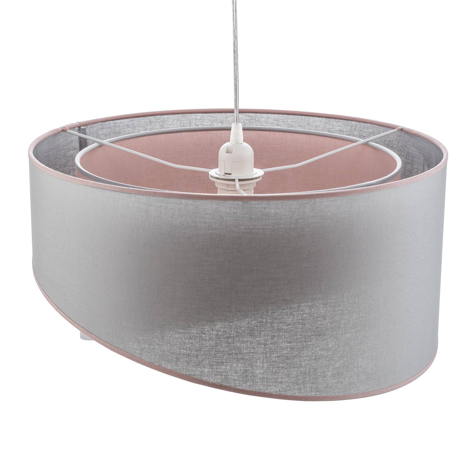 Lampa wisząca Cello, szara/różowa