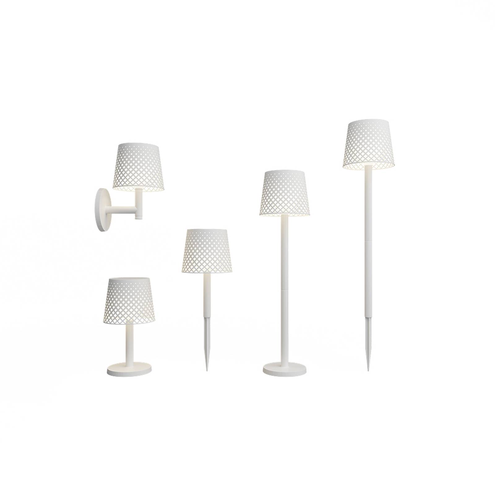 Newgarden Greta LED solar light, white, recycled plastic, 0.5 W, H: 80 cm