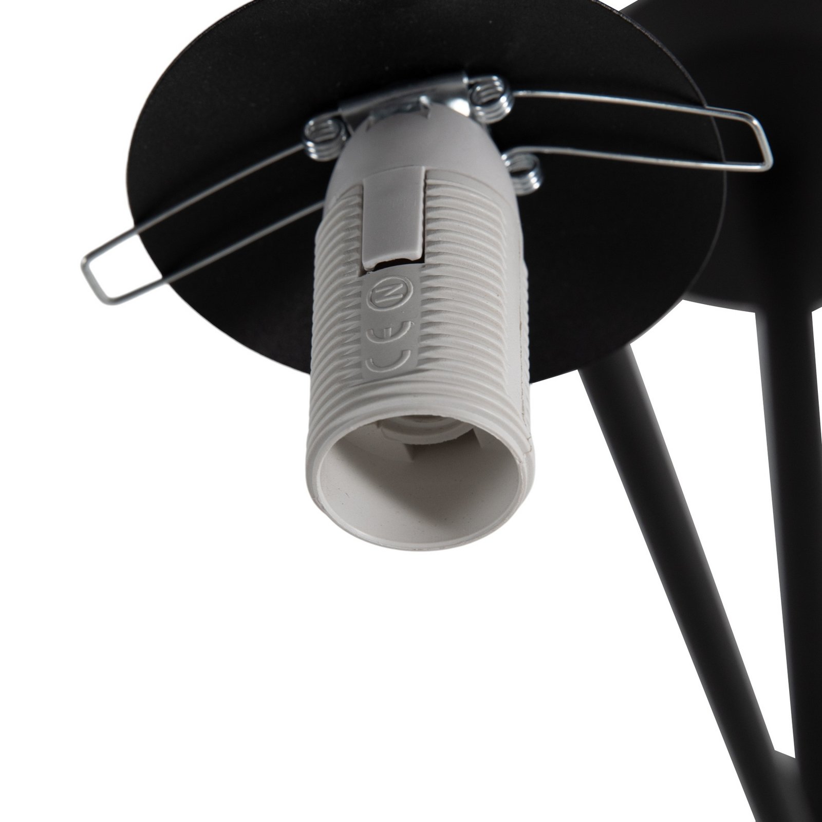 Plafonnier Korek, noir/blanc, verre, 75 cm, à 7 lampes, E14
