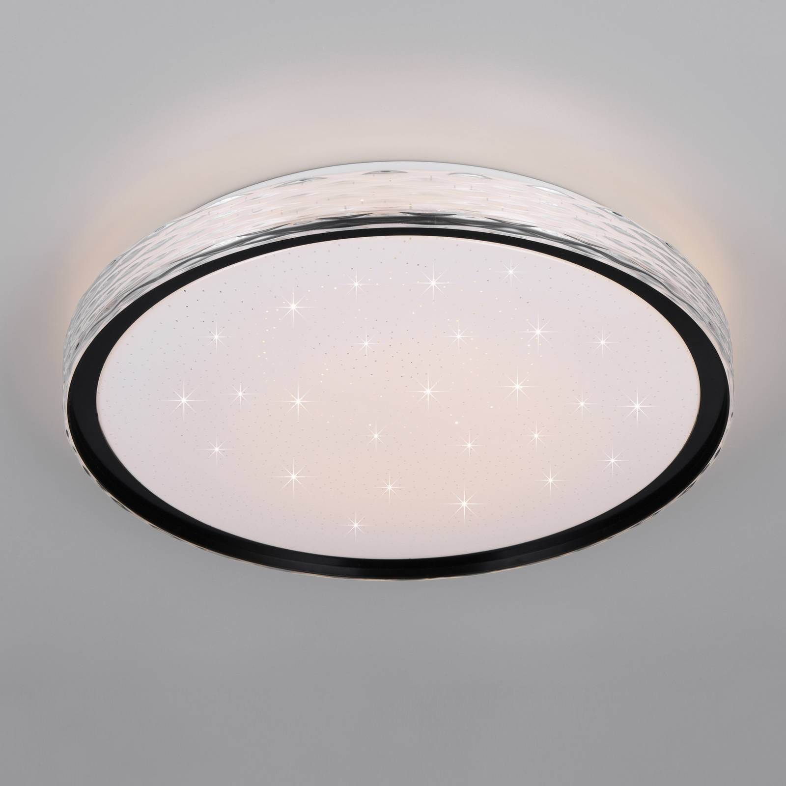 LED-Deckenleuchte Varda, schwarz, Ø 39 cm, Fernbedienung günstig online kaufen