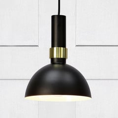 Lampada sospensione Larry nera, dettaglio ottone