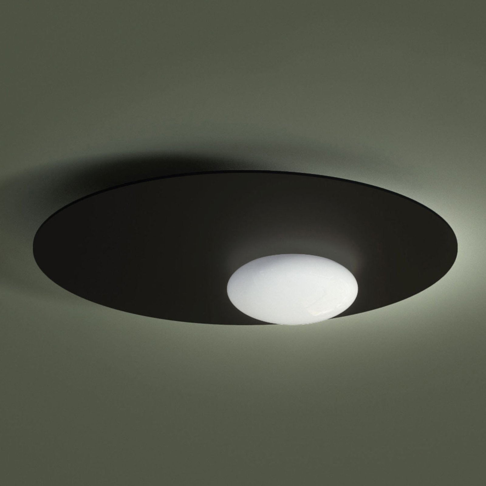 Axolight Kwic LED-kattovalaisin, musta, Ø 48 cm