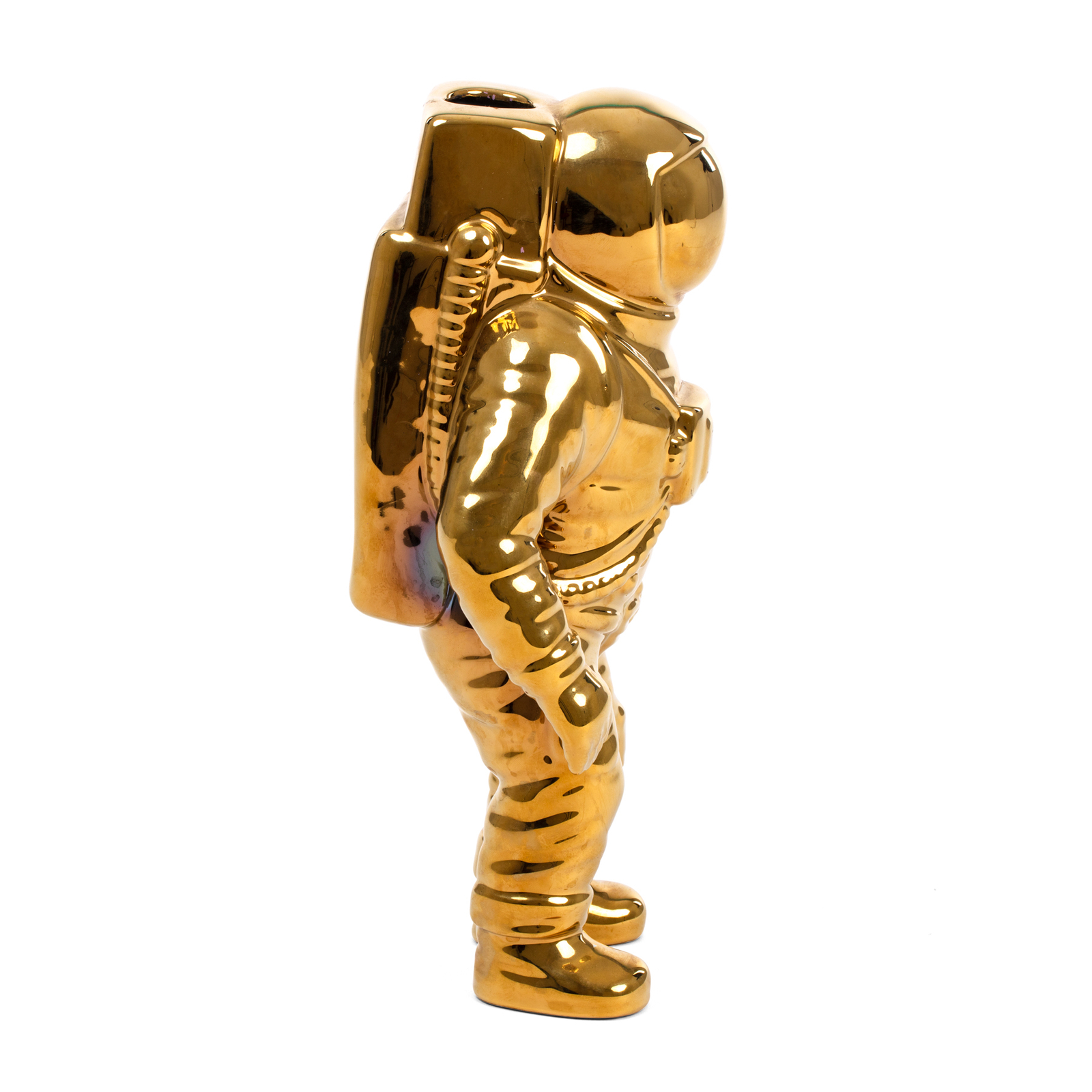 SELETTI Vaso Starman Cosmic Diner, oro. H 28 cm, porcellana