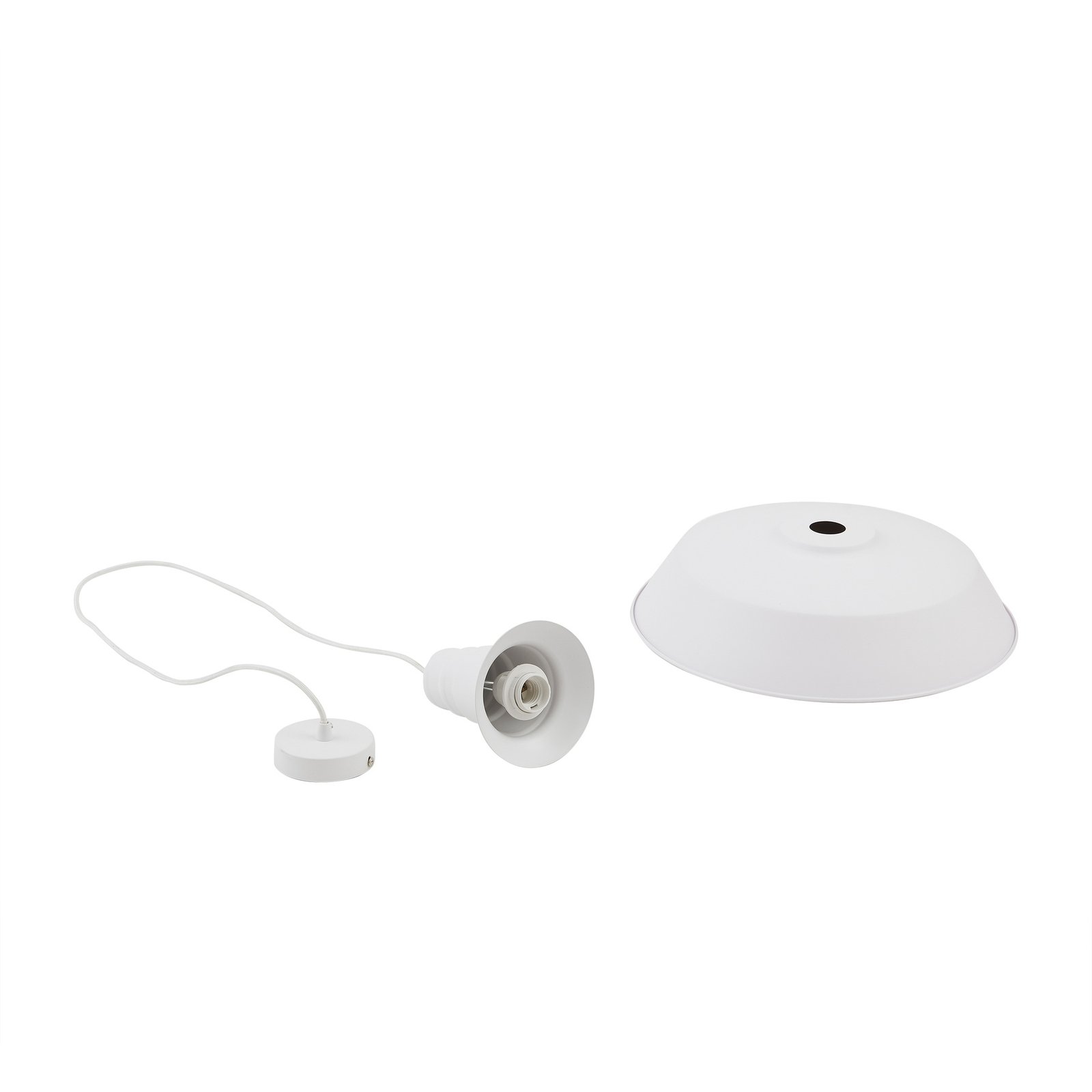 Lindby suspension Laylan, blanc, Ø 46 cm, métal