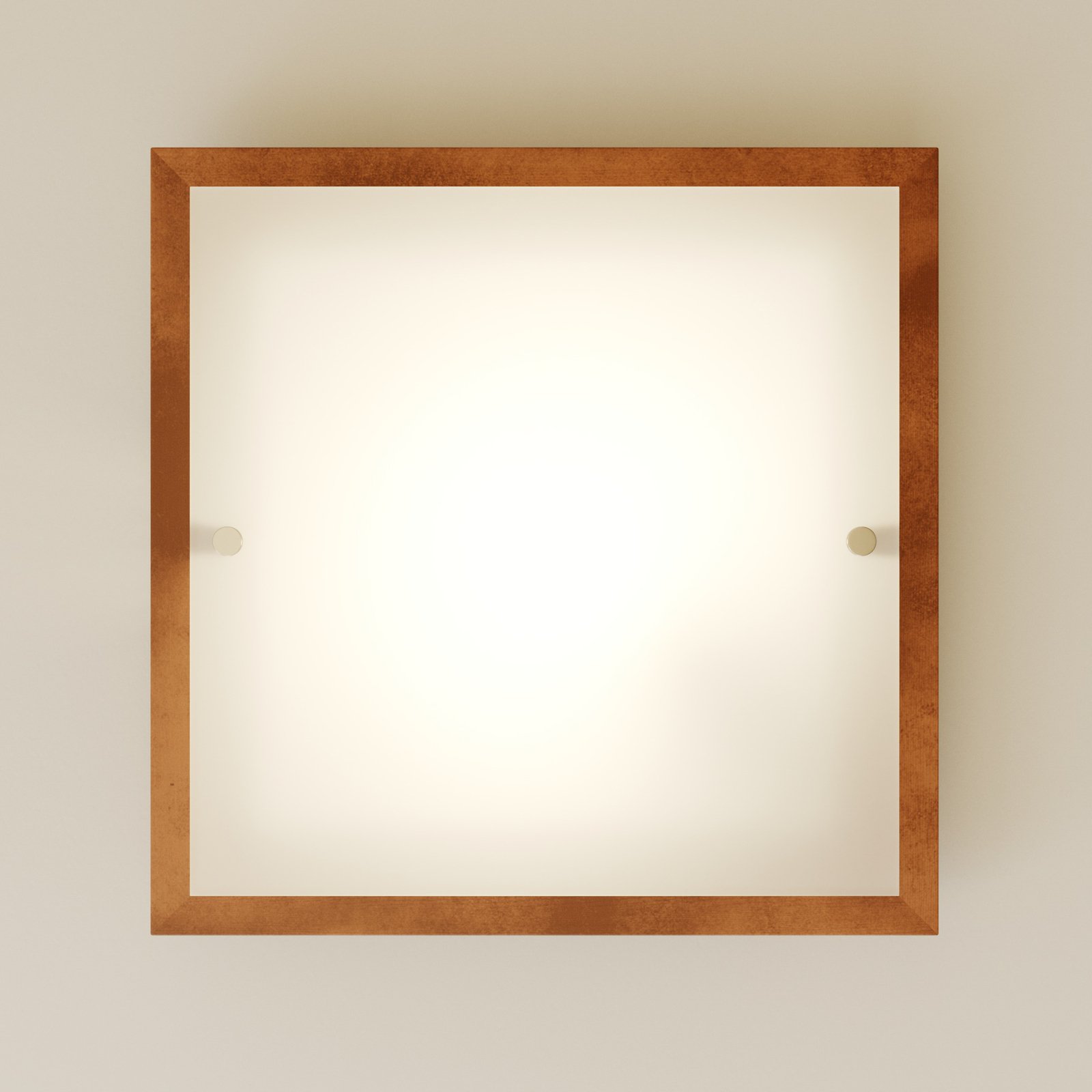 Plafondlamp Kerio, 35x35 cm, dennenhout rustiek