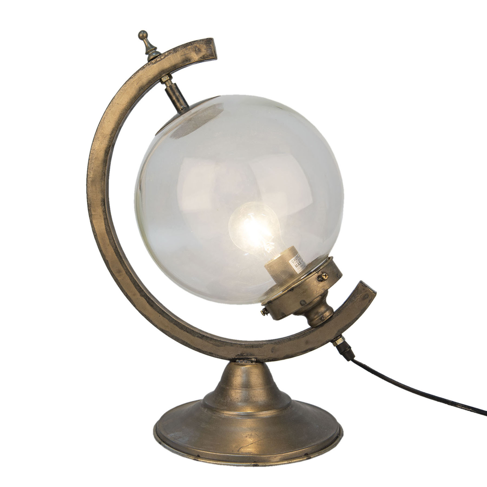 560 bordlampe, antikk globus-form