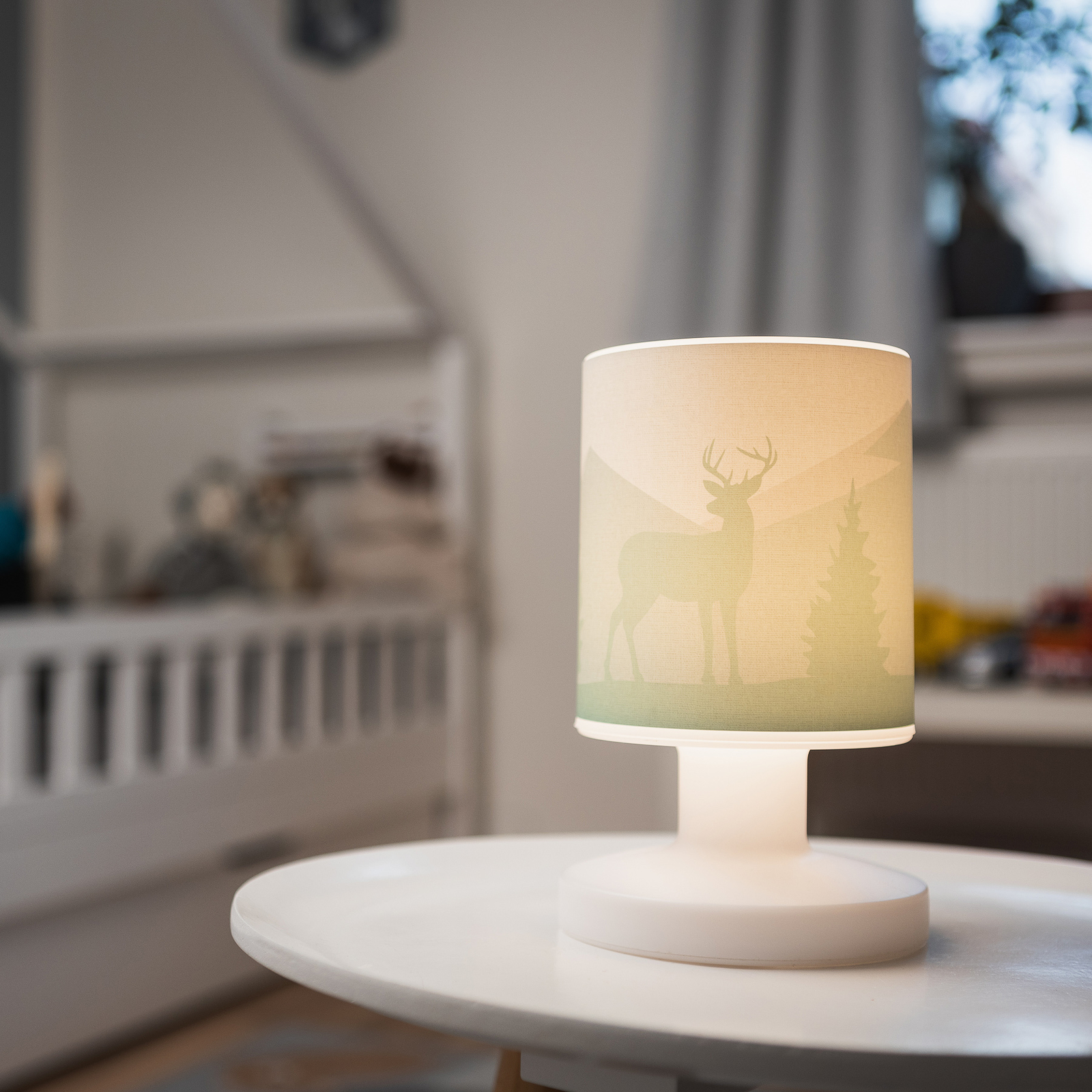 Nabíjecí stolní lampa Scandi Wald LED, zelená, 21 cm, plastová