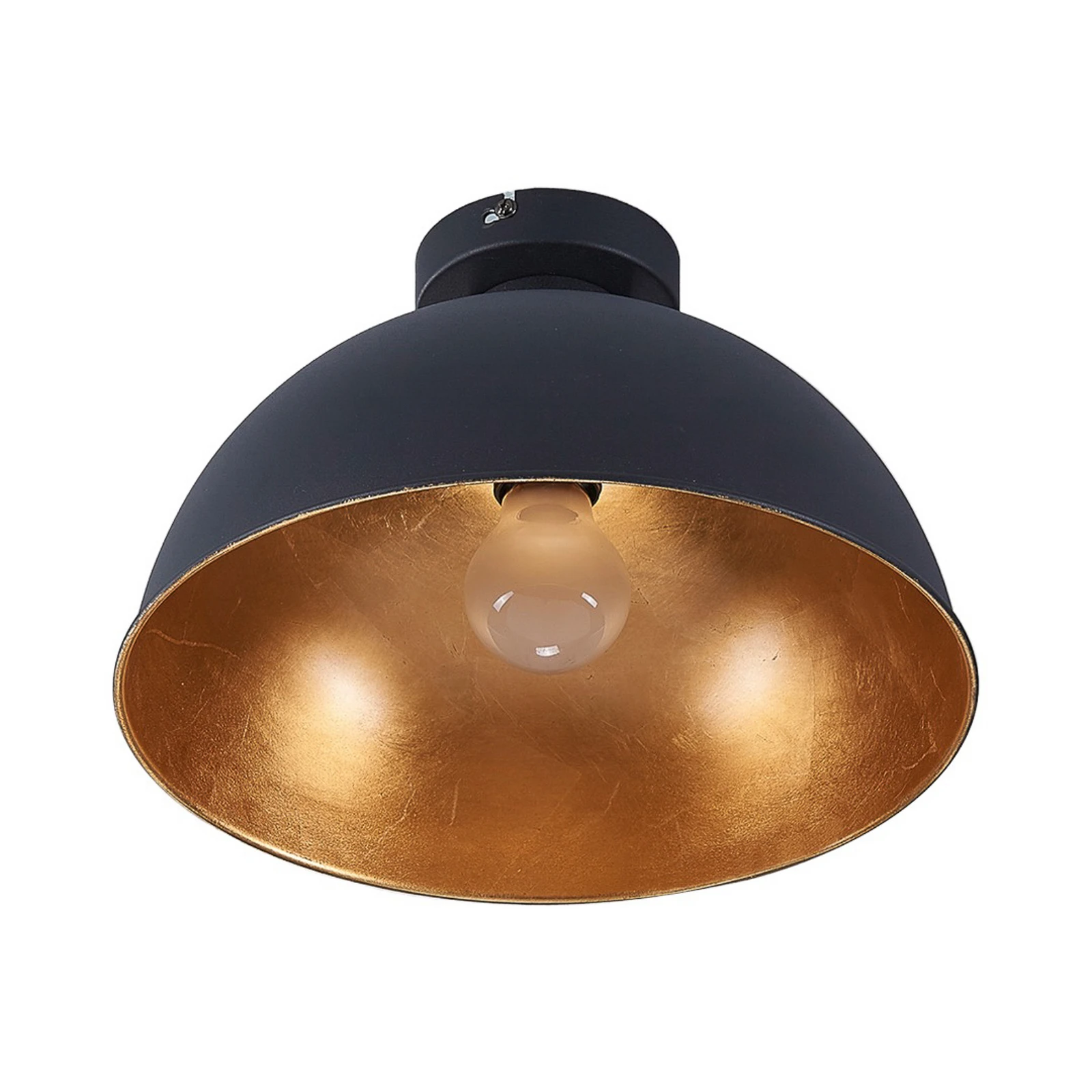 Таванно осветление Lindby Lya, Ø 31 cm, чернозлатисто, метал, E27