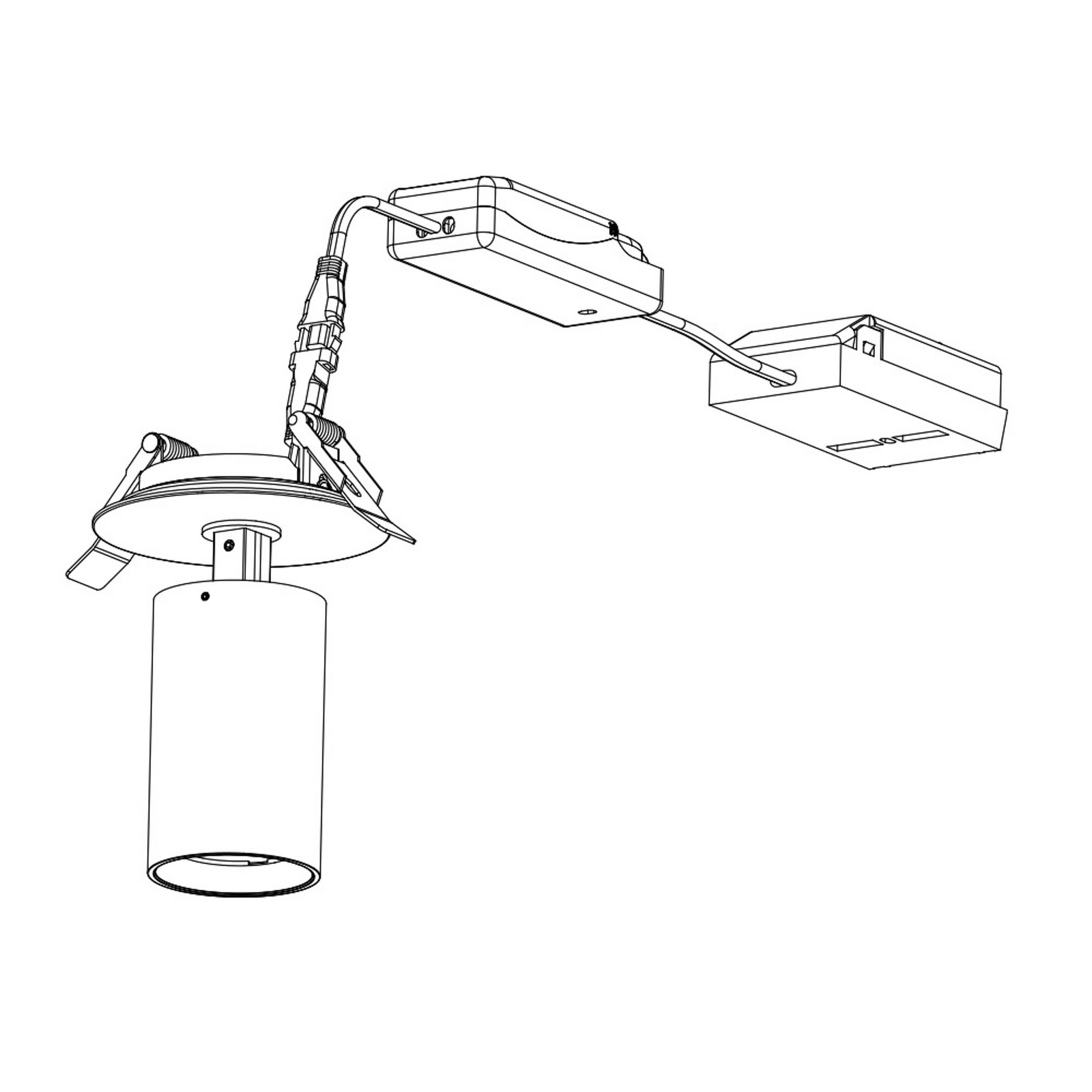 SLC LED-indbygningsspot ART, 1 lyskilde, hvid, 3.000 K, aluminium