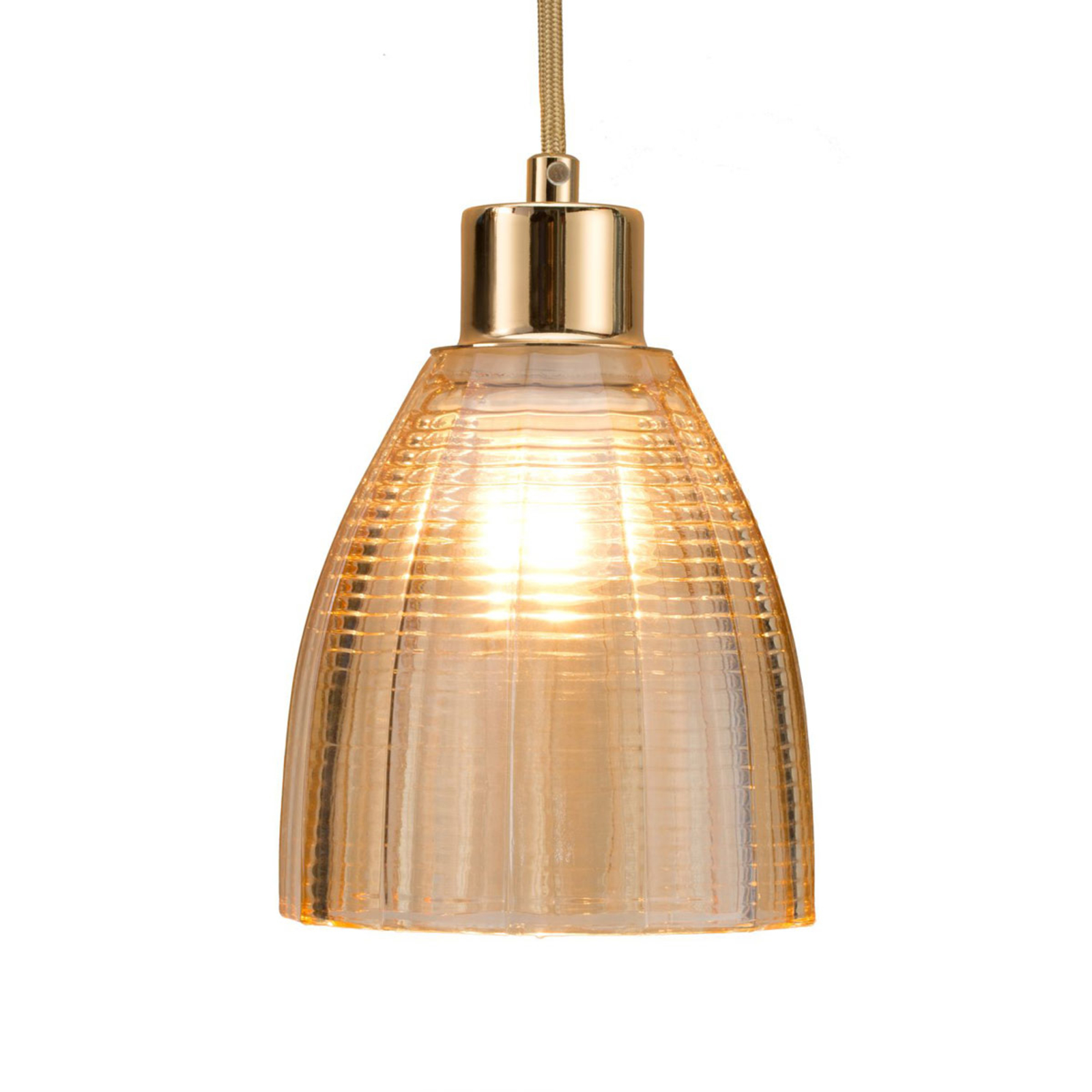 Pauleen Gleaming Gold lampa wisząca ze szkła
