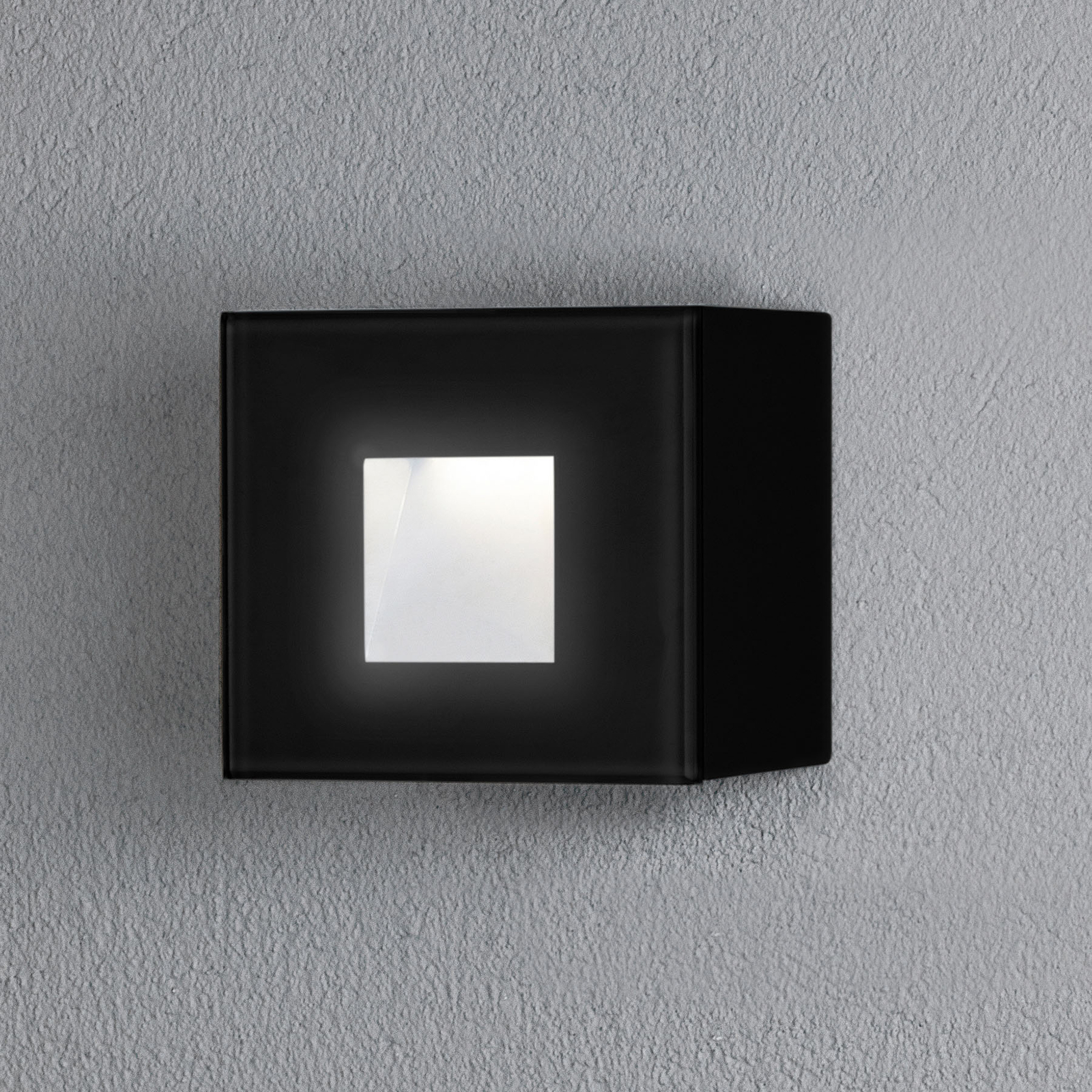 Konstmide Chieri LED outdoor wall light, 8 x 8 cm, black, aluminium, glass, 1.5 W, energy efficiency: A, W: 8 cm, H: 8 cm