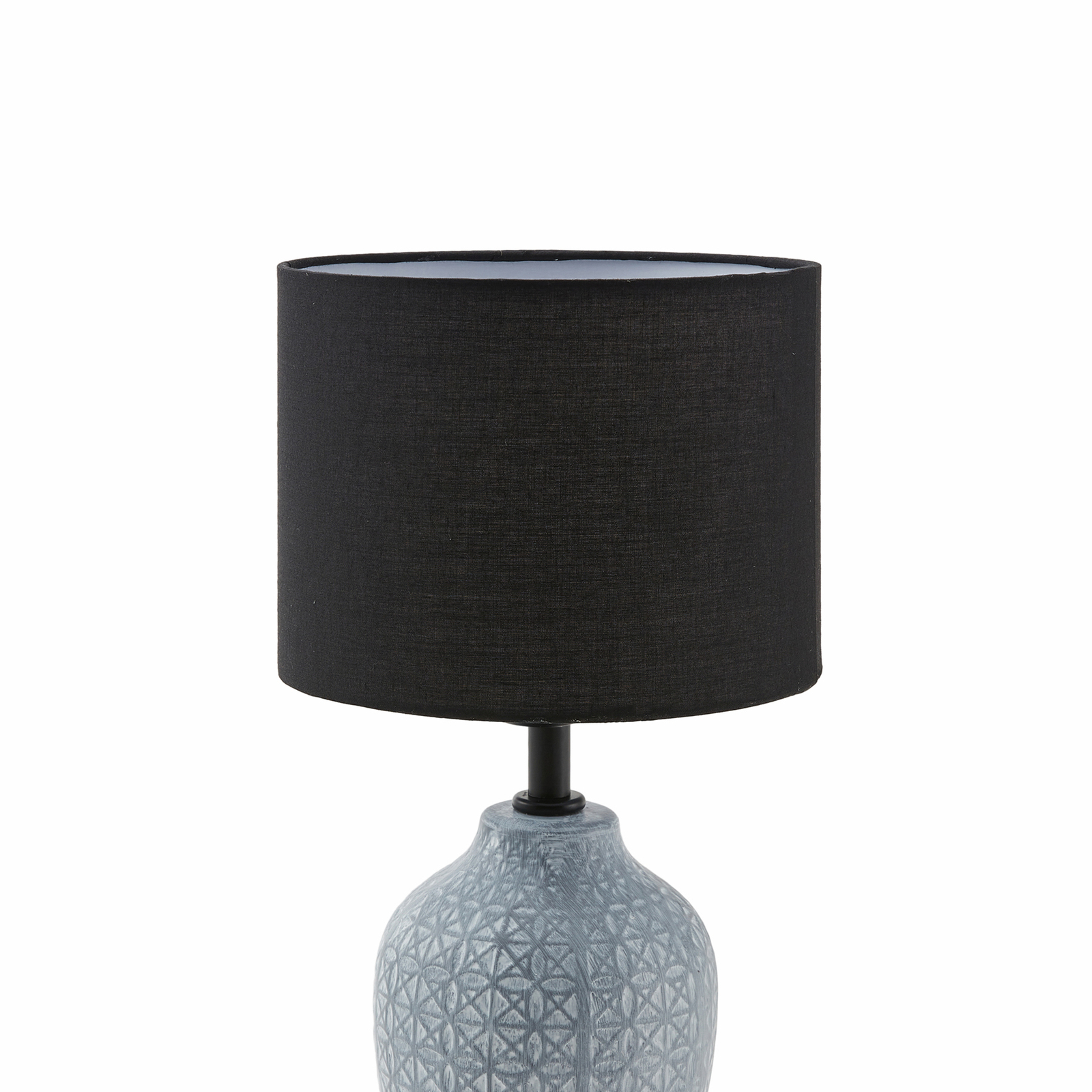 Lindby bordlampe Thalassia, grå/svart, Ø 20cm, keramikk