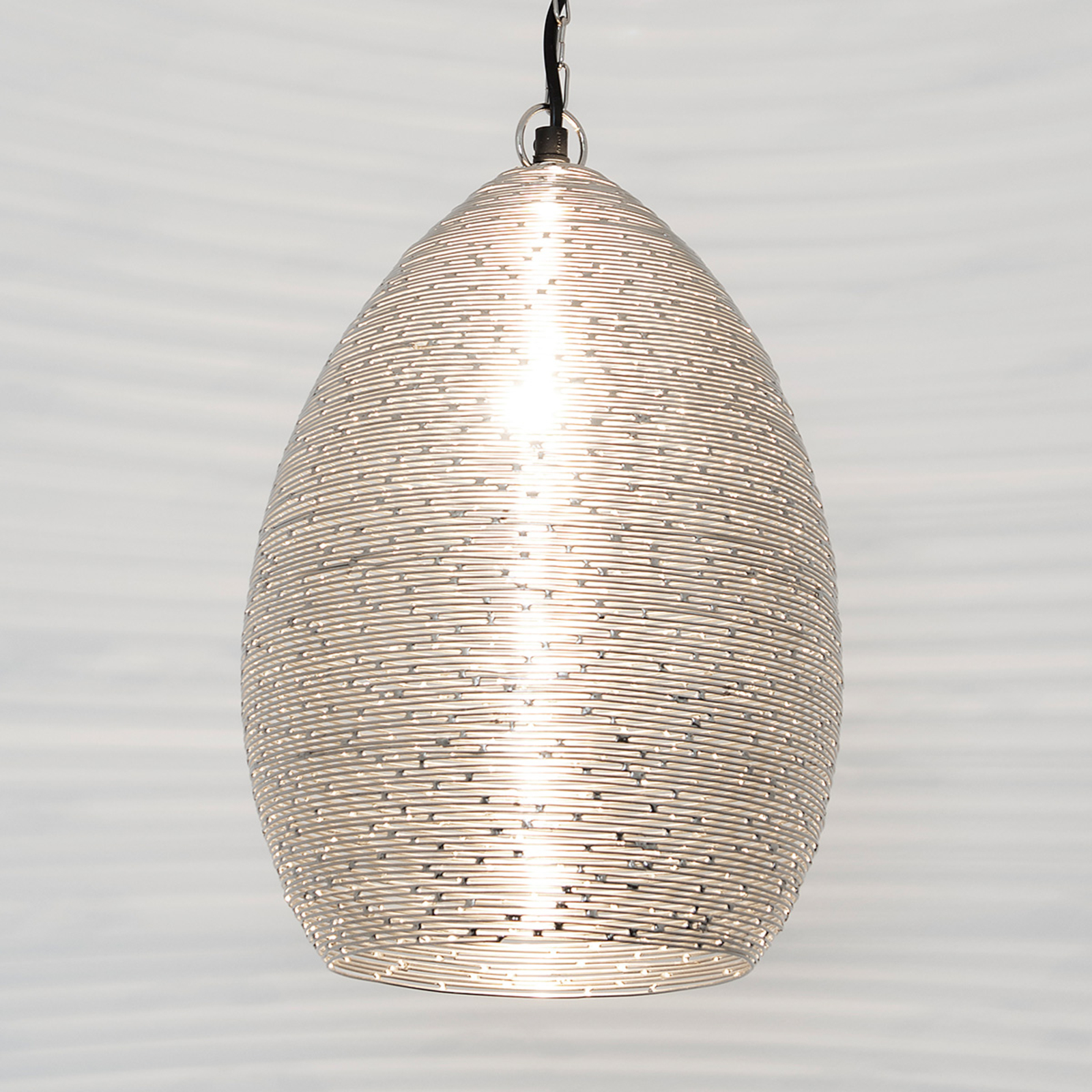Colibri pendant lamp in nickel-plated steel wire