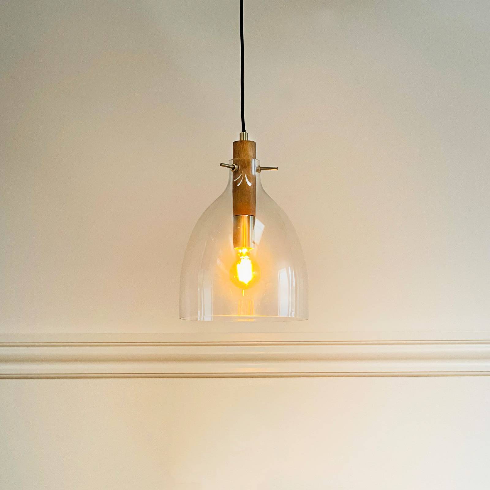 Dyberg Larsen Lampa wisząca Bistro, Ø 25 cm, przezroczysta, szkło