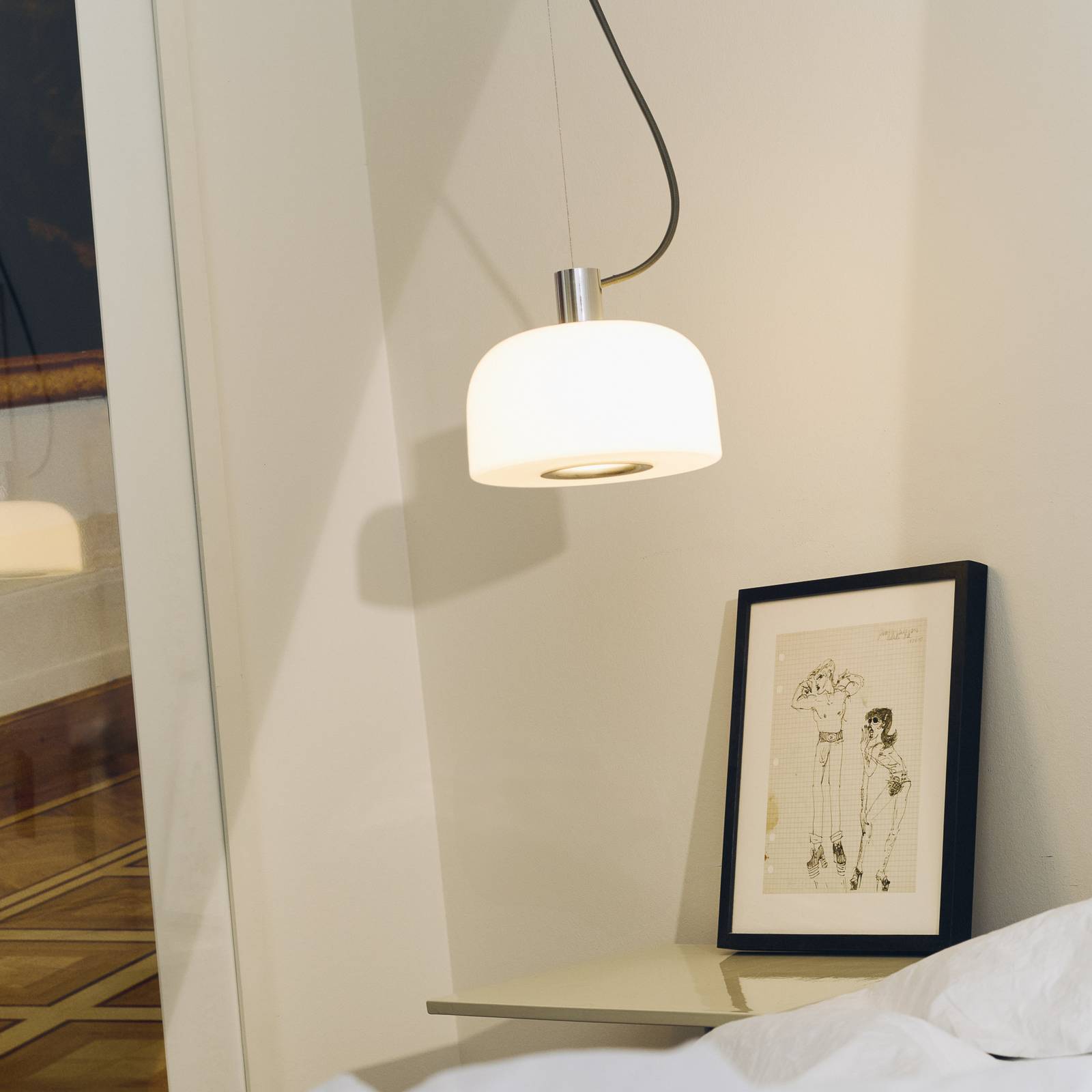 Flos Hängeleuchte Bellhop Glass S1, alufarben, Glas, Ø 33 cm günstig online kaufen