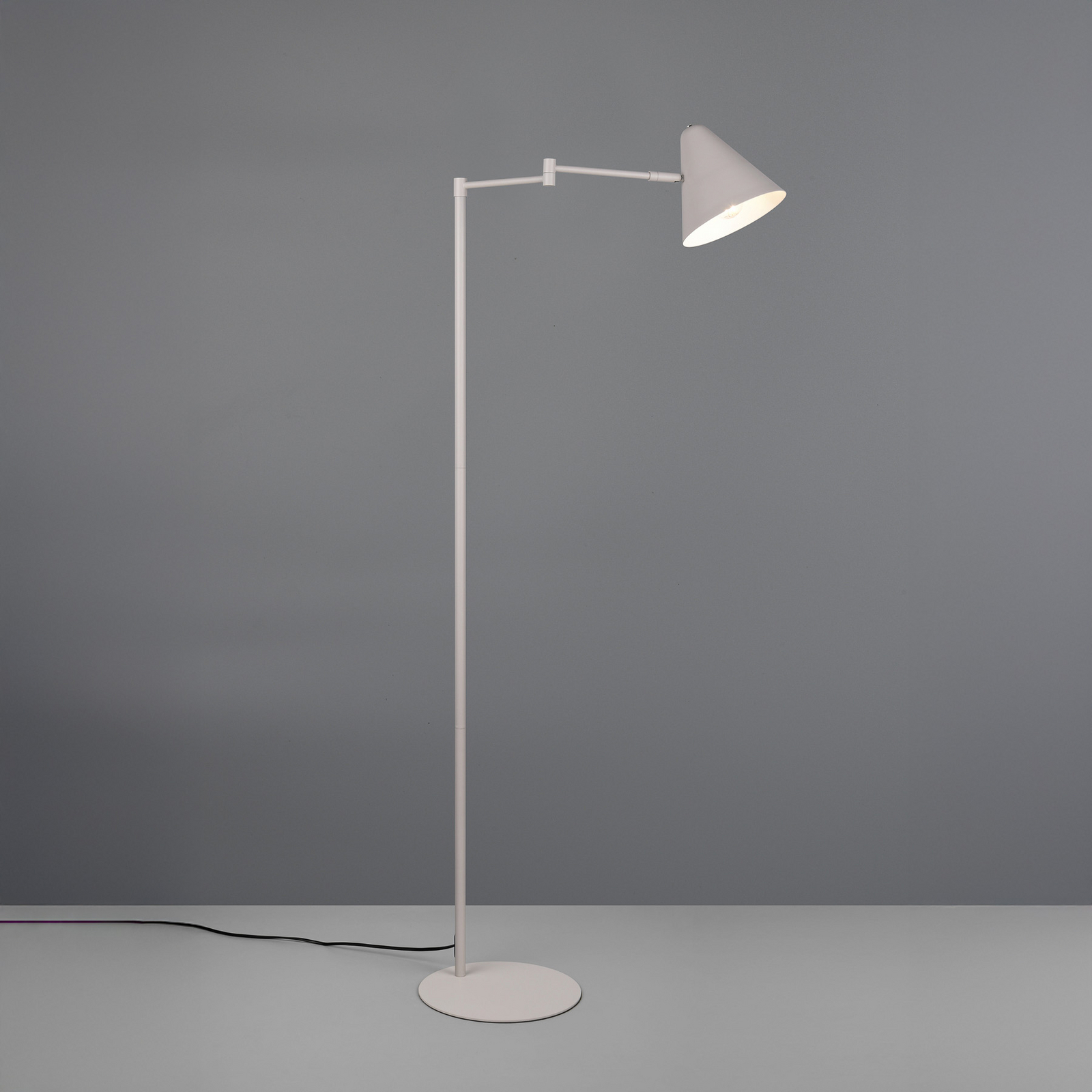 Vloerlamp Cosima, lichtgrijs, hoogte 126 cm, metaal Vloerlamp Cosima, lichtgrijs, hoogte 126 cm, metaal