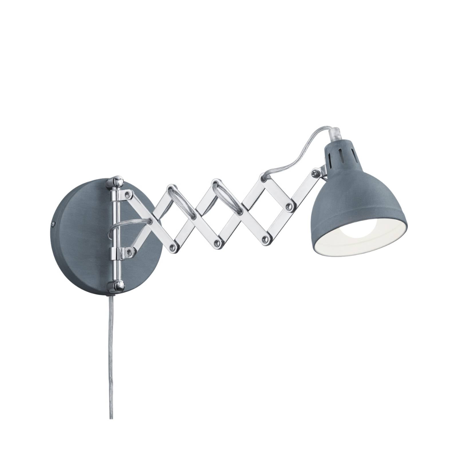 Reality Leuchten - Verstellbare Wandleuchte scissor mit Scherengelenk aus Metall in Betonfarben