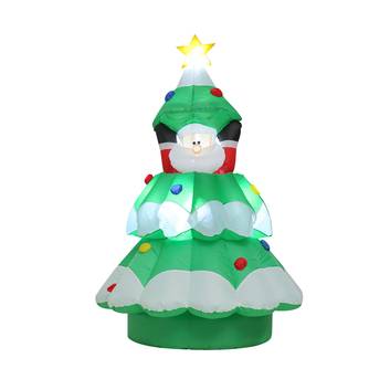 Figurka LED Santa Tree, dmuchana, ruchoma