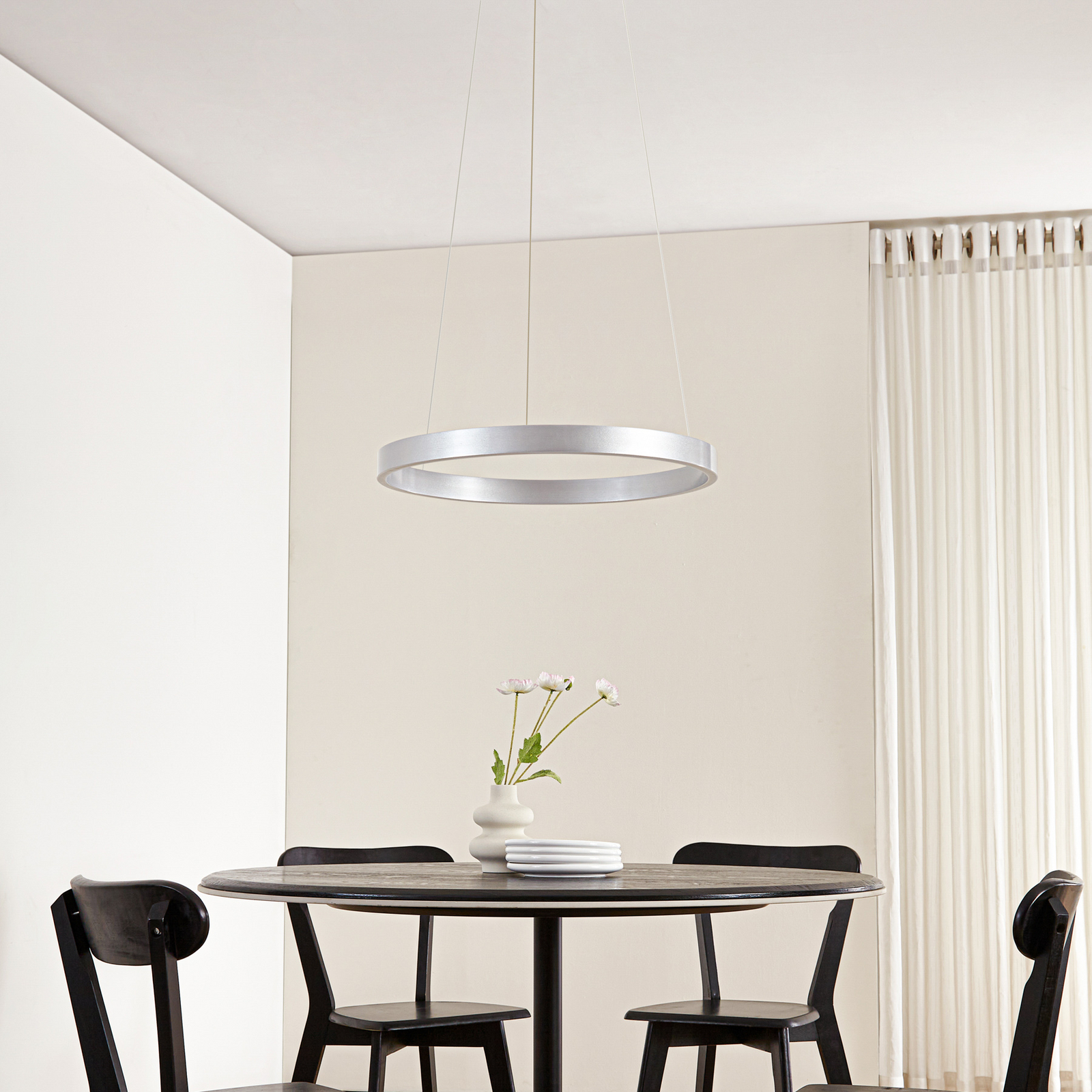 Lucande LED Pendant lamp Yonam, alu, Ø 60 cm