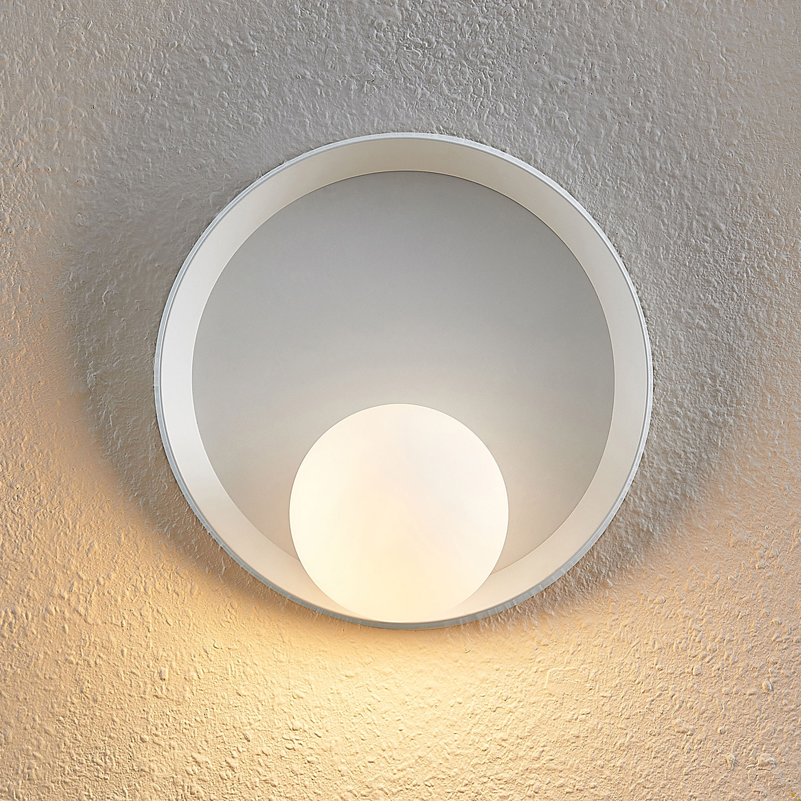 Lucande Andelina wall light round white