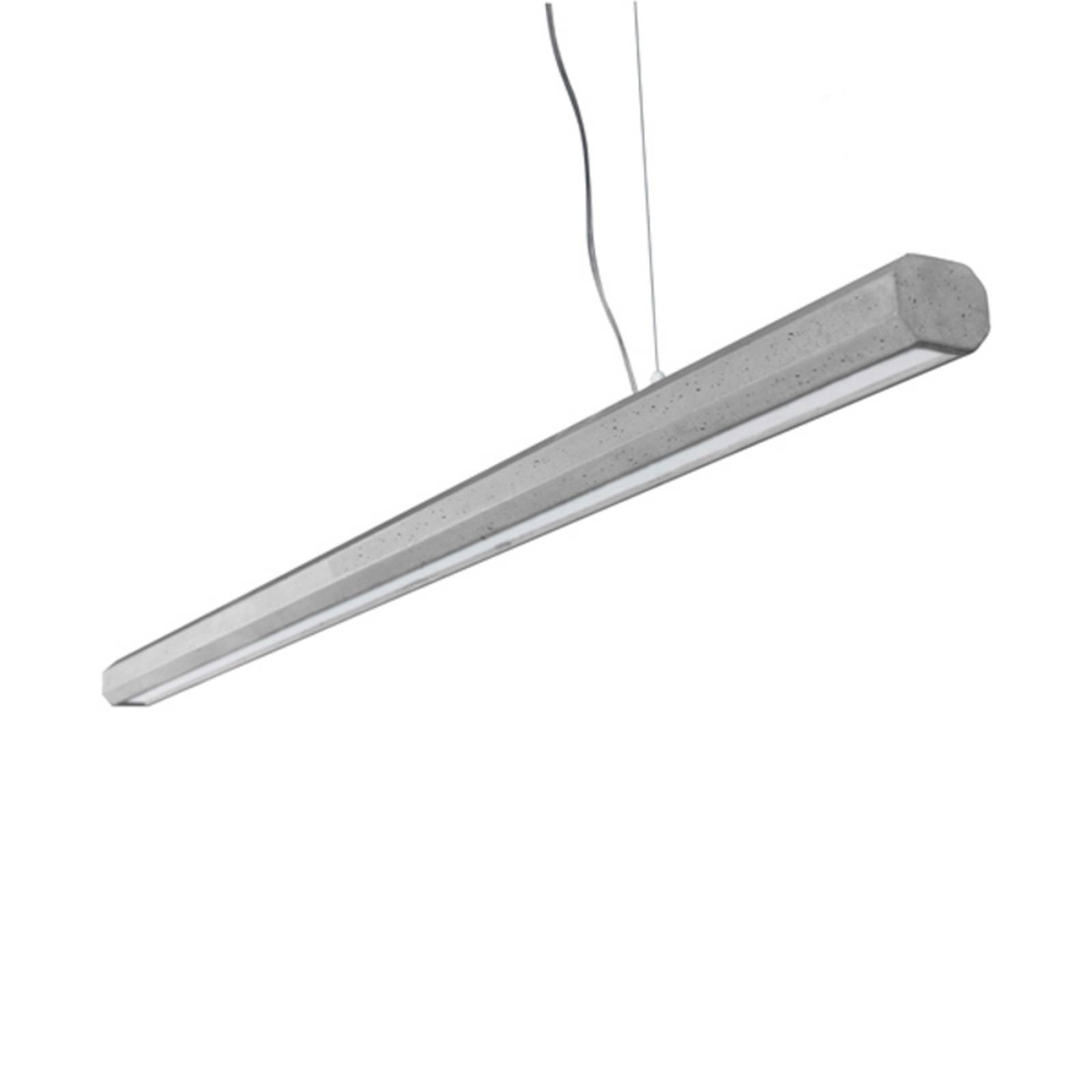 LED-Hängeleuchte Materica Stick L, Zement, 100 cm