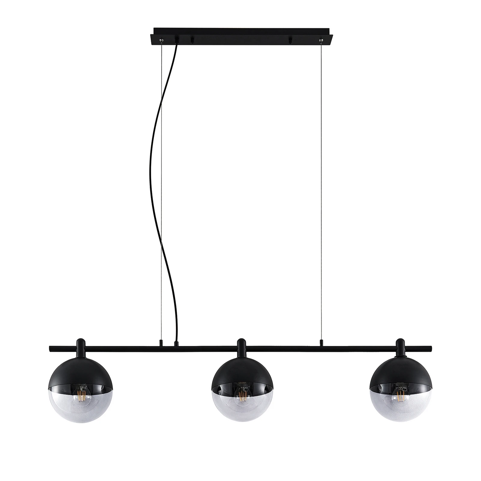 Lucande Dustian κρεμαστό φωτιστικό, 3-φωτο, 124 cm