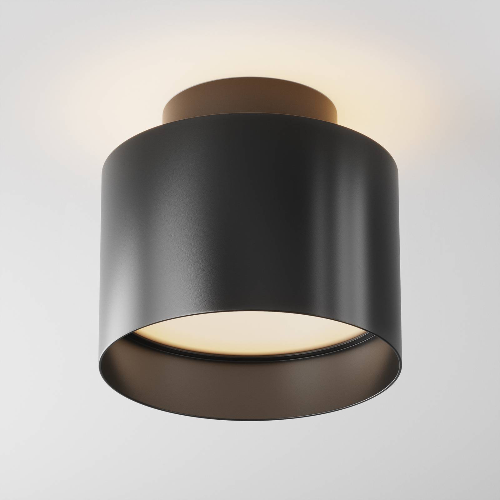 Maytoni lampa sufitowa LED Planet, czarna, Ø 10 cm, aluminium 3000 K