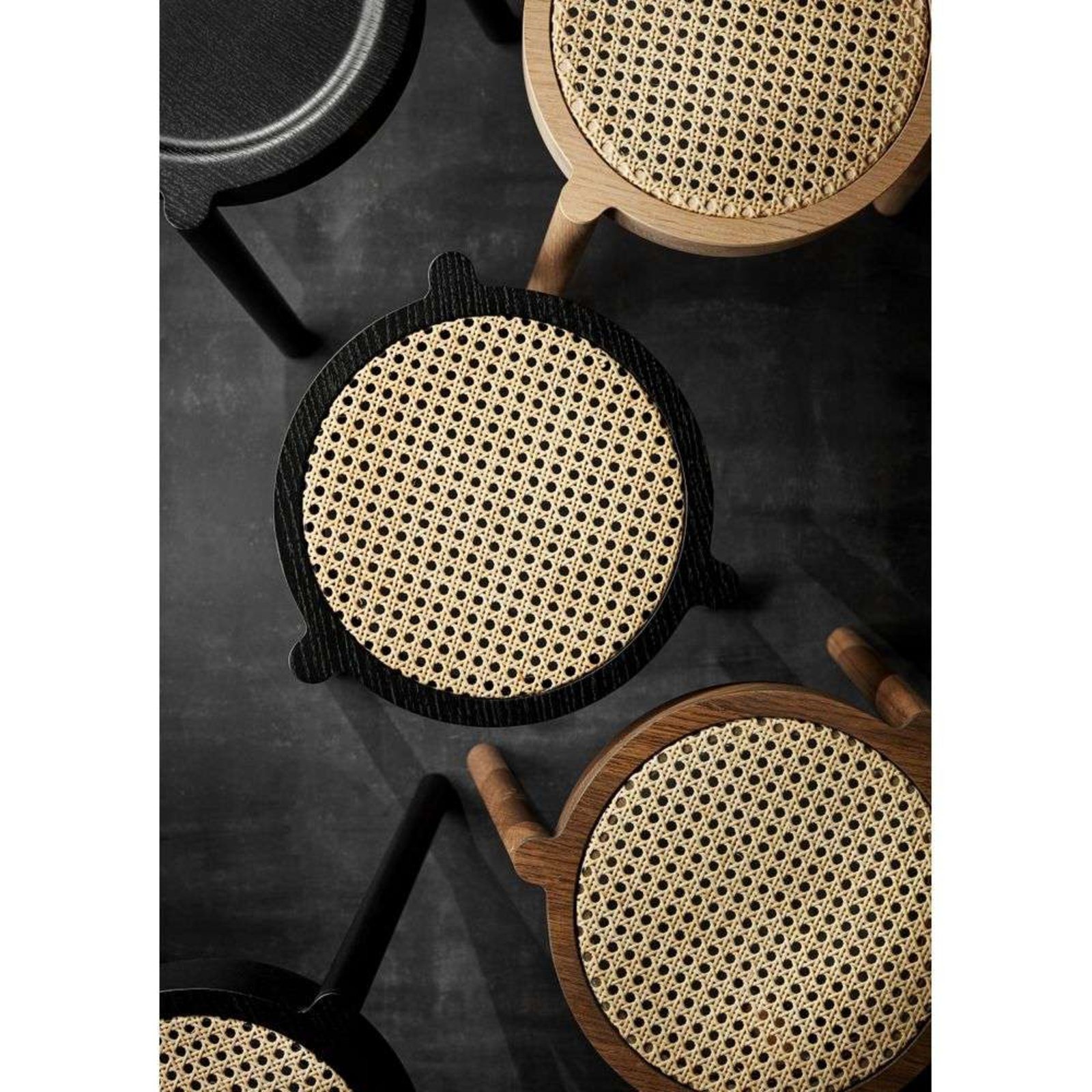 Pal Stool Black Painted Oak/Light Mesh - Northern