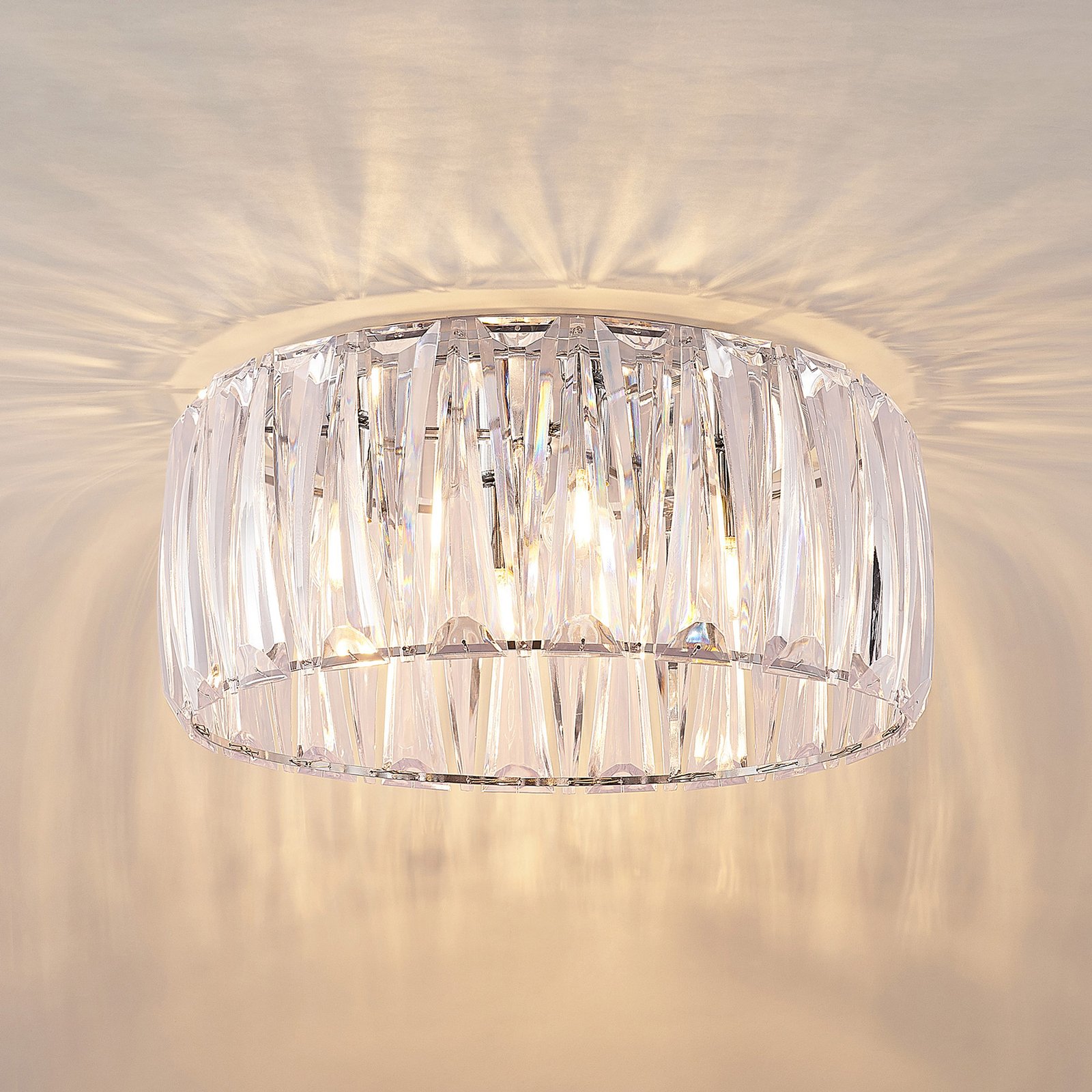 Lindby Sofia ceiling light, transparent/chrome