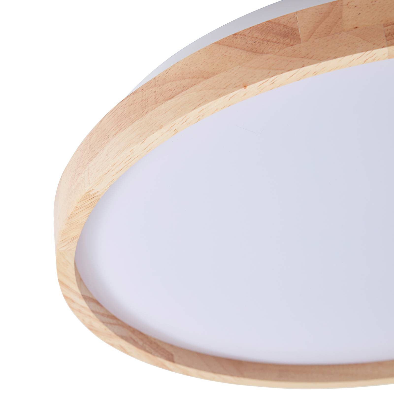 Lindby Smart lampa sufitowa LED Mirren drewno Ø39,5cm CCT Tuya