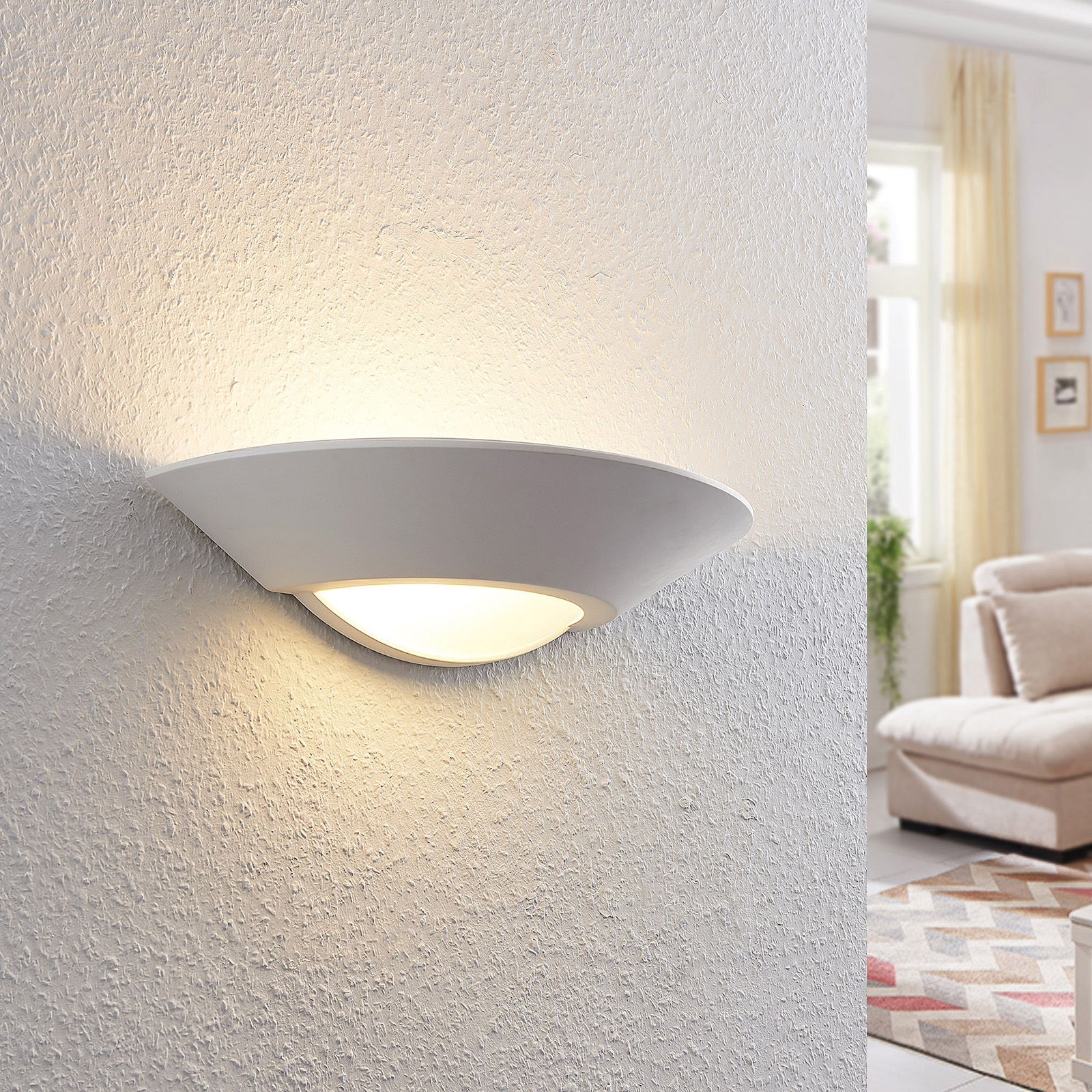 Wilka Gips-Wandleuchte