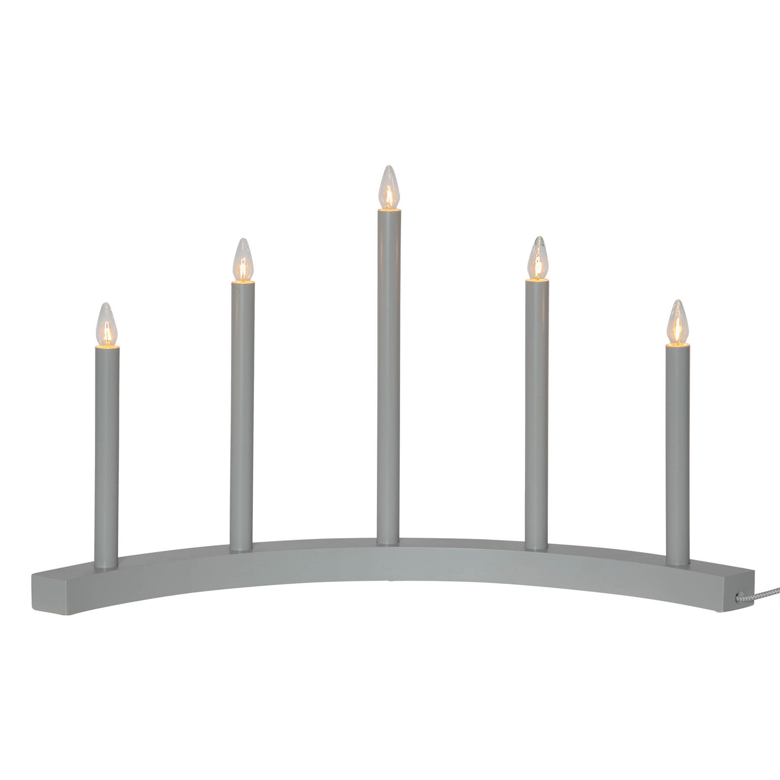 Accent candelabra, five-bulb, light grey