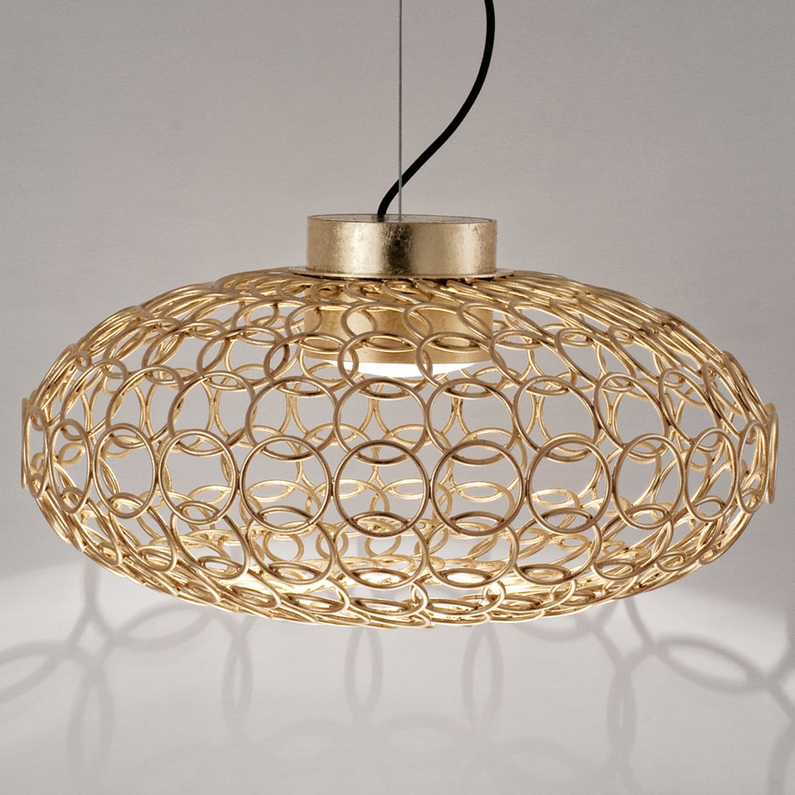 Terzani G.R.A. - oval designer pendant light, gold