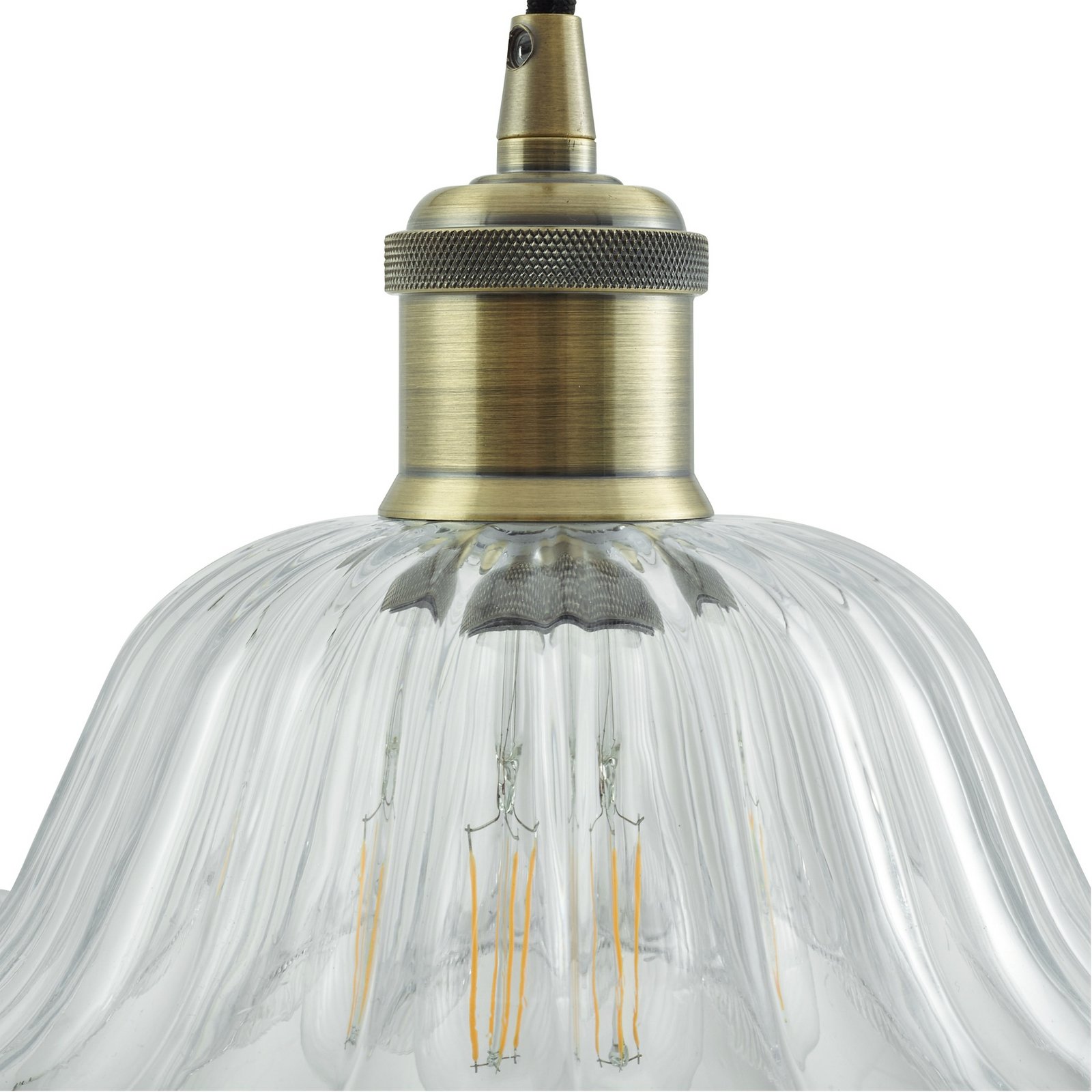 Ludowika pendant light, Ø 25 cm, E27, transparent, glass - Lindby Ludowika pendant light, Ø 25 cm, E27, transparent, glass - Lindby