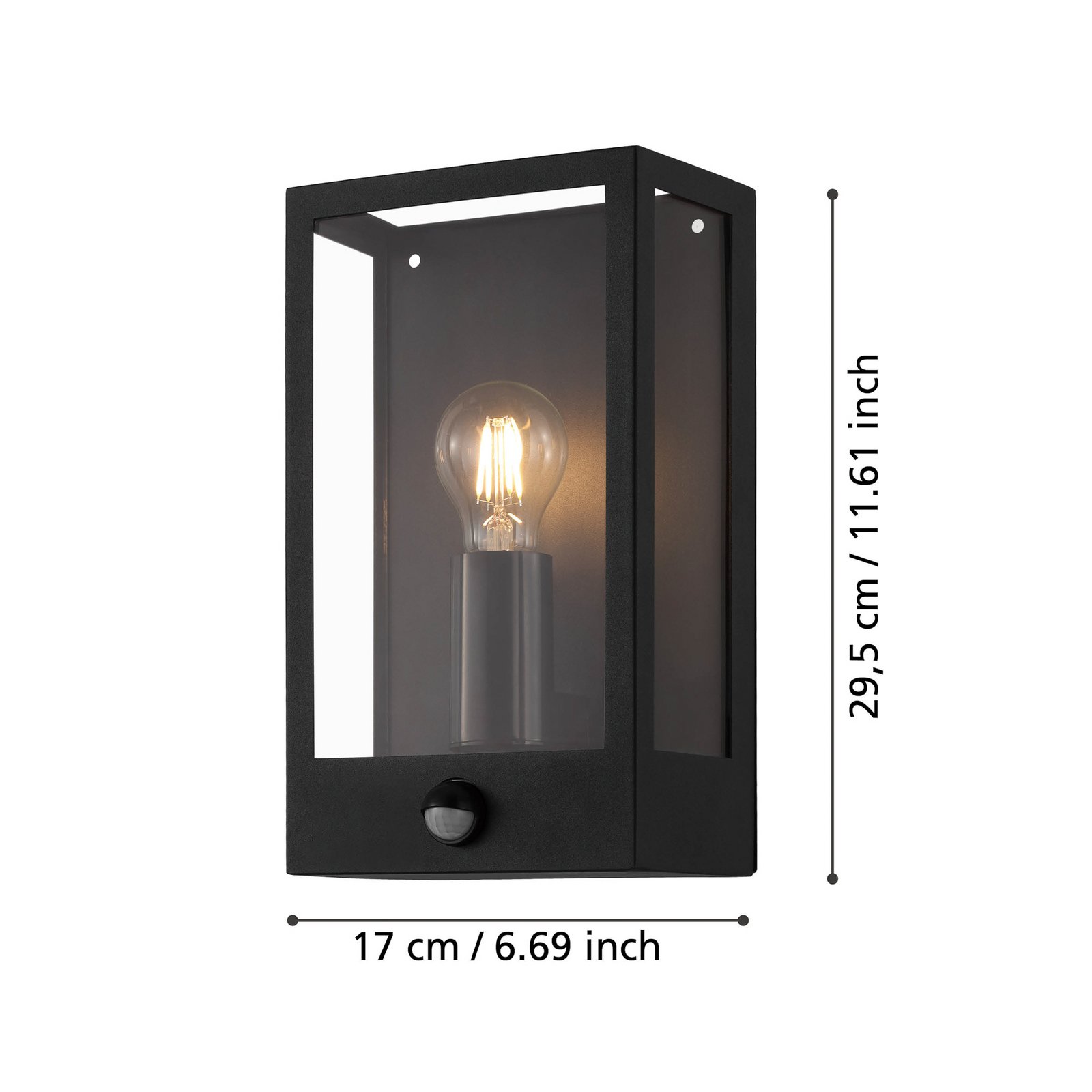Außenwandleuchte Alamonte mit Sensor, schwarz