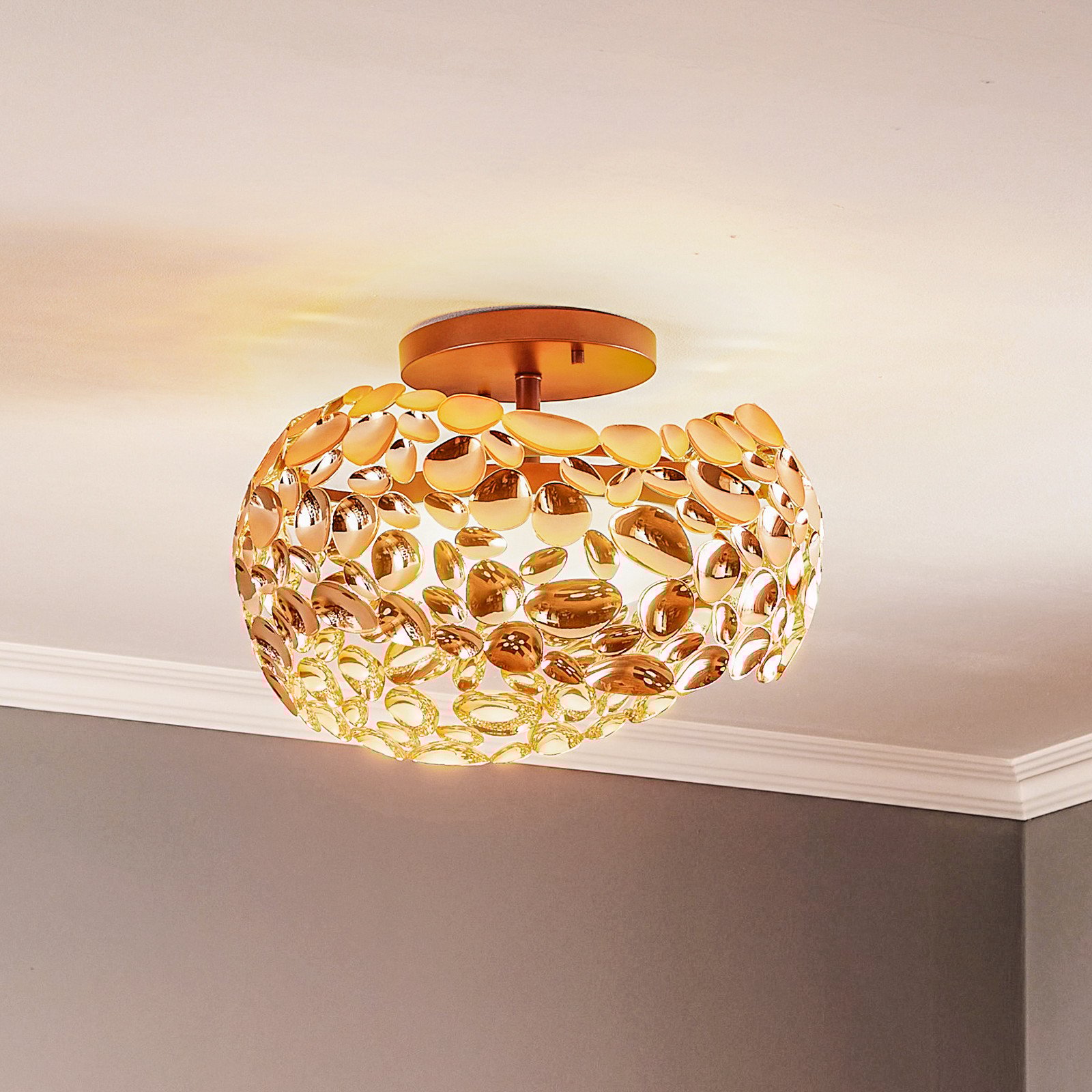 Schuller Valencia Plafonieră cu LED Narisa Ø 46 cm aur roz - Camera de zi / sufragerie - modern - maro închis aur roz - Metal