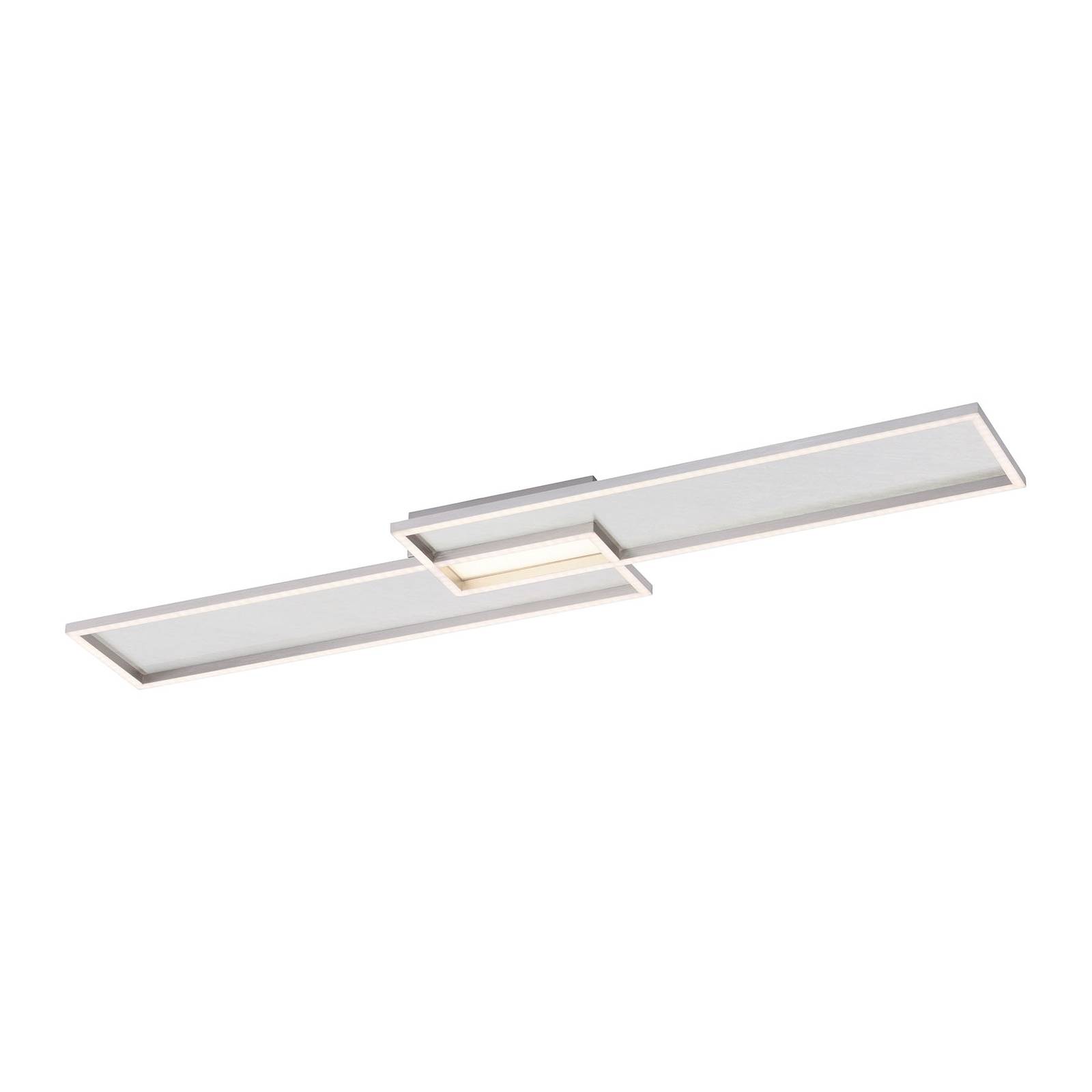 Plafonnier LED Amara deux rectangles argenté