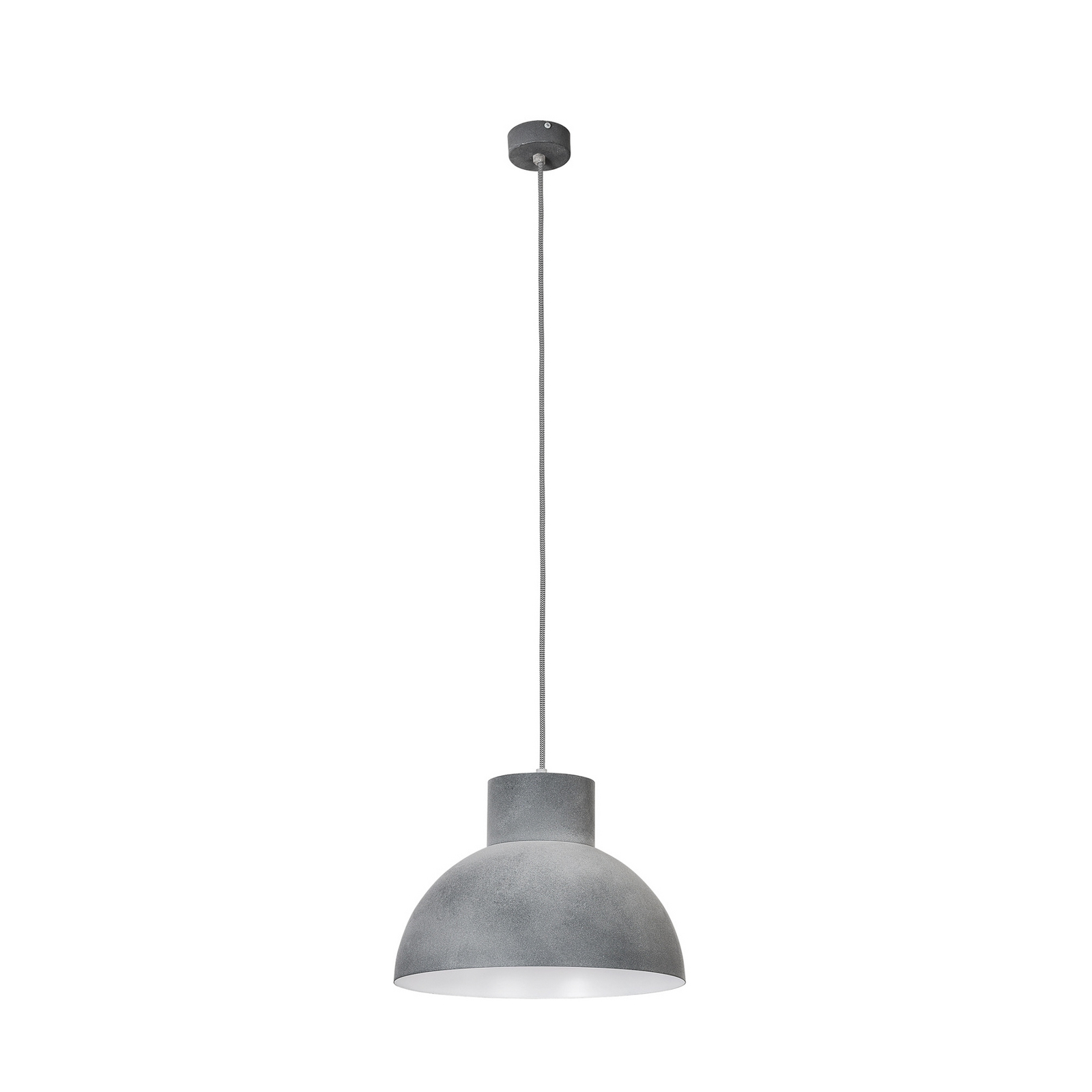Hängeleuchte Works mit Metallschirm, betongrau