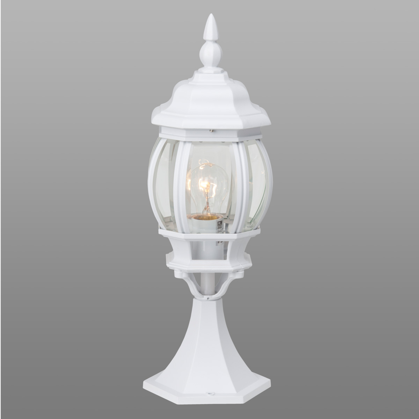 Brilliant White pillar light Istria, aluminium, glass, E27, 60 W, energy efficiency: A++, H: 51 cm
