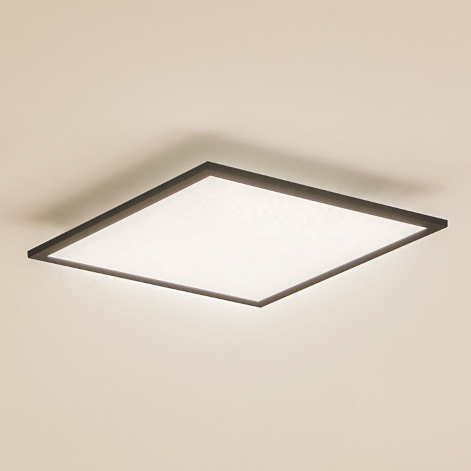 Lindby LED πάνελ Enhife, μαύρο, 40 x 40 cm, μεταλλικό, 4.000K